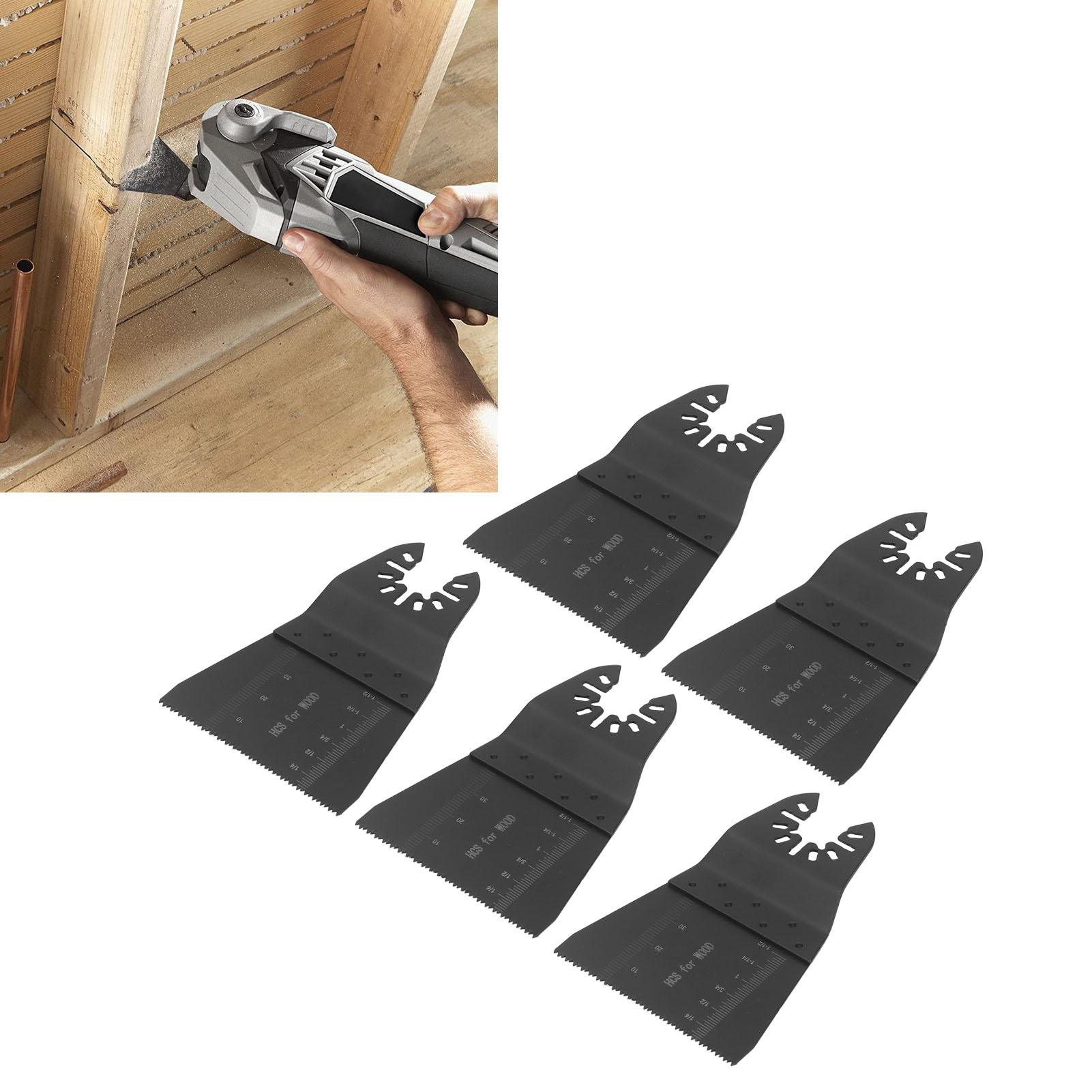 Multifunktionales Oszillierendes Sägeblatt Mit Feiner Verzahnung, 65 Mm, Aus Kohlenstoffstahl, Schnellmontage (5er-packung).