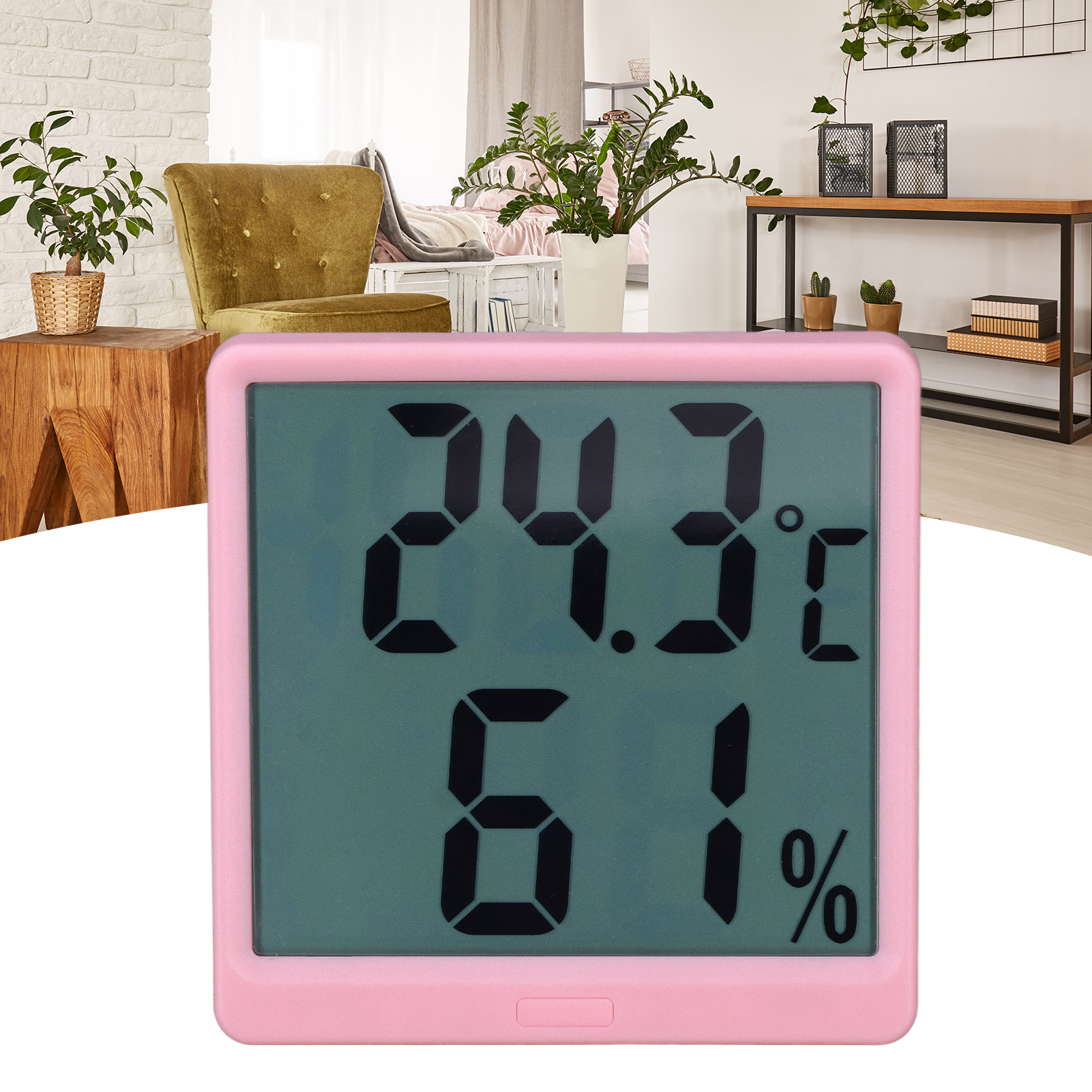 Hochpräzises Elektronisches Thermometer Zur Messung Von Temperatur Und Luftfeuchtigkeit In Innenräumen, Geeignet Für Den Einsatz In Feuchten Und Trockenen Umgebungen, Farbe: Rosa.