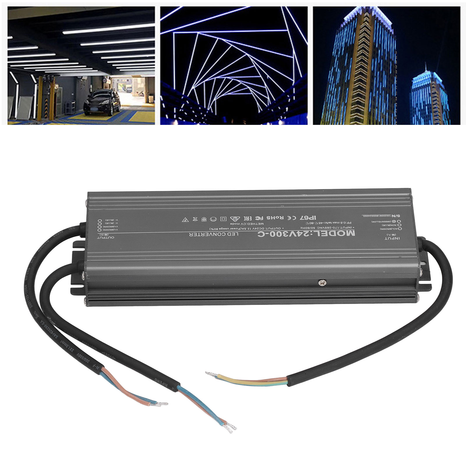 Ip67 Wasserdichtes Netzteil Für Konstantspannungs-leds, 300 W Ac 170–265 V/24 V