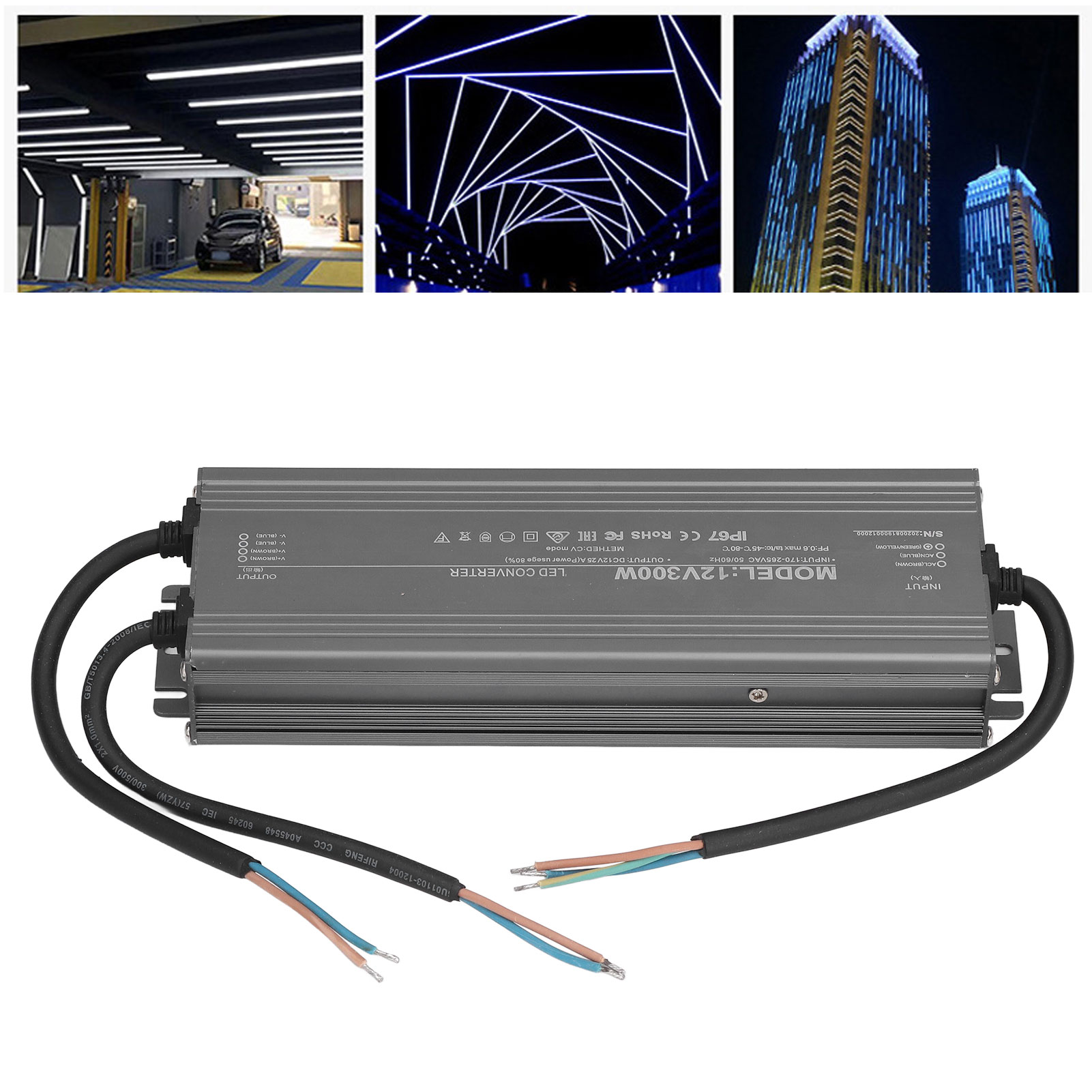 Ip67 Wasserdichtes Netzteil Für Konstantspannungs-leds, 300 W, 170–265 V Ac, 12 V