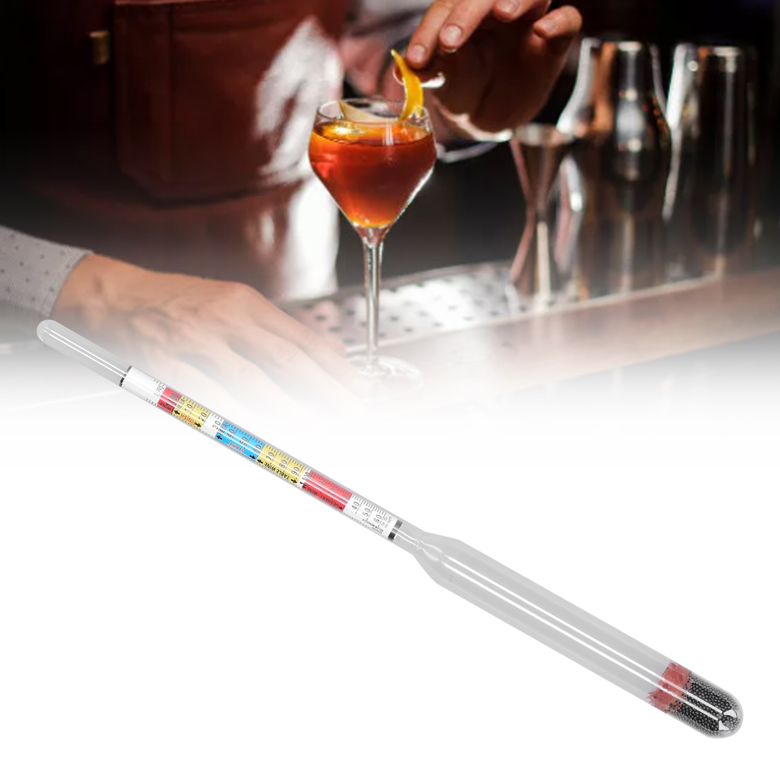 Dreiskaliges Hydrometer, Alkoholgehaltsmessgerät Für Den Hausgebrauch, Flüssigkeitshydrometer, Konzentrationsmessgerät, Bierhydrometer, Bieralkoholmessgerät, Heimbrauzubehör.