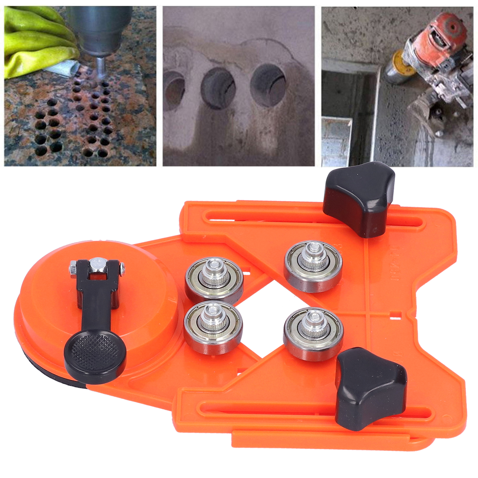 Set Mit 10 Hohlen Diamantbohrern, Bohrschablone Und Orangefarbenem Fliesenöffner