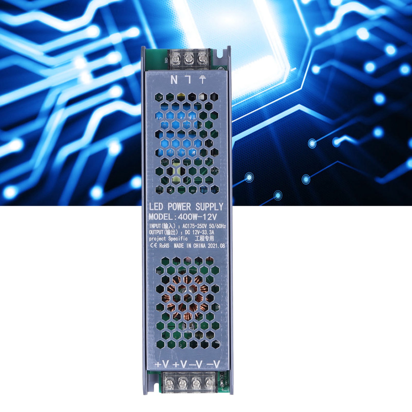 400-w-magnetschaltnetzteil Mit Schwarzer Magnetleiste Für Magnetbeleuchtung, Wechselstrom 175–250 V, 12 V