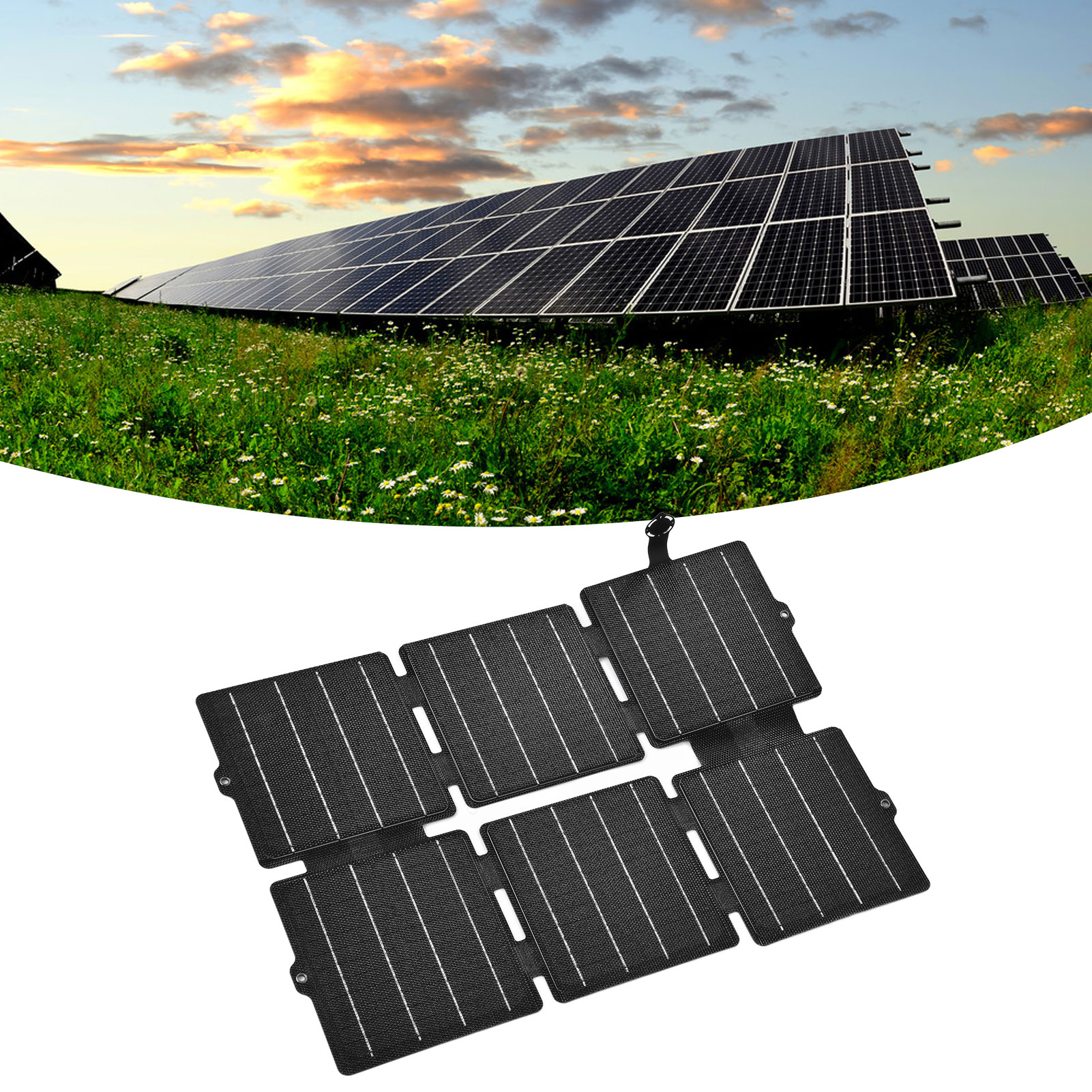 30-w-etfe-falt-solarladegerät Mit Drei Usb/dc-ausgangsanschlüssen Und Solarpanel
