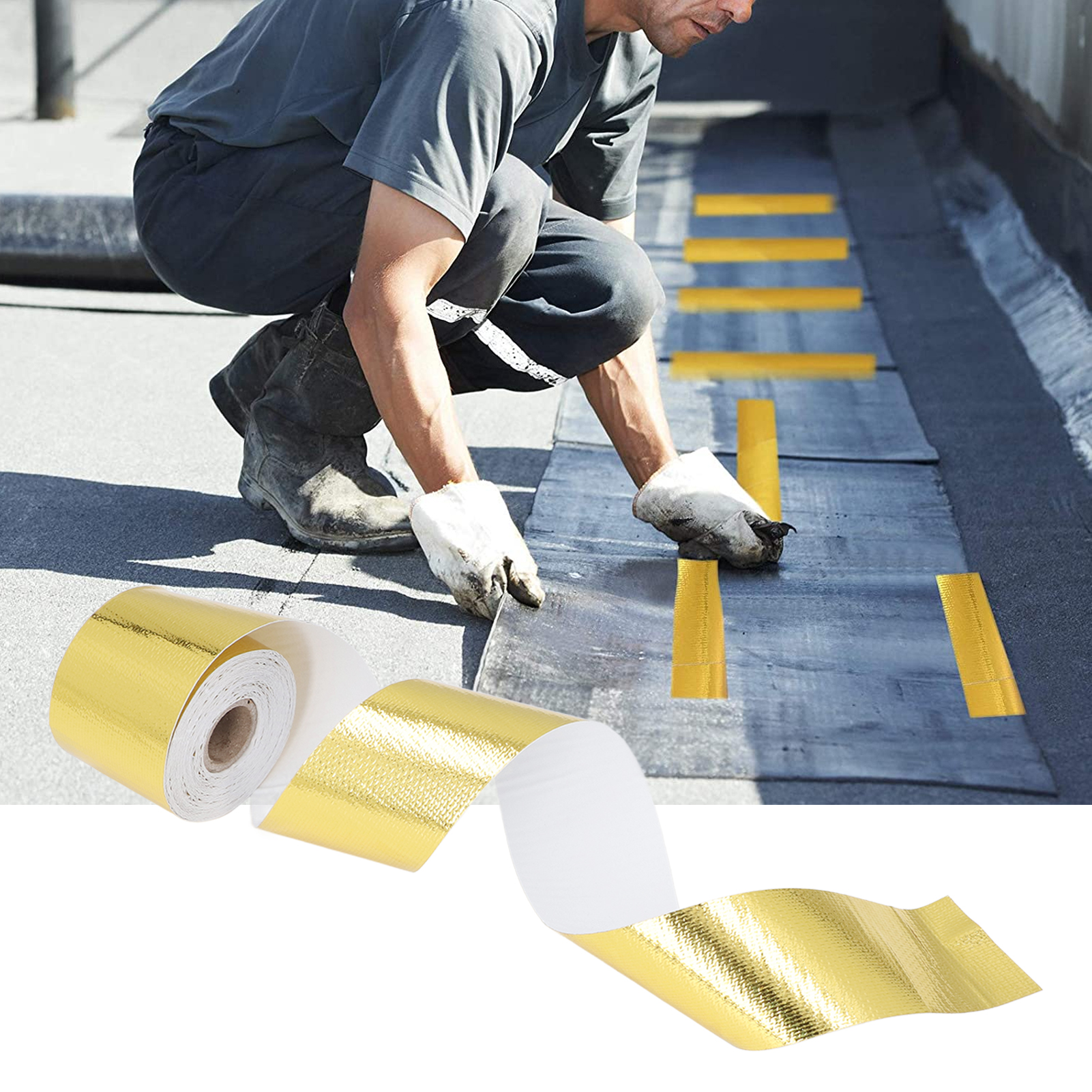Hochtemperatur-reflexionsband Aus Goldfolie, 50 Mm X 10 M, Für Verpackungen Und Hitzeschutz