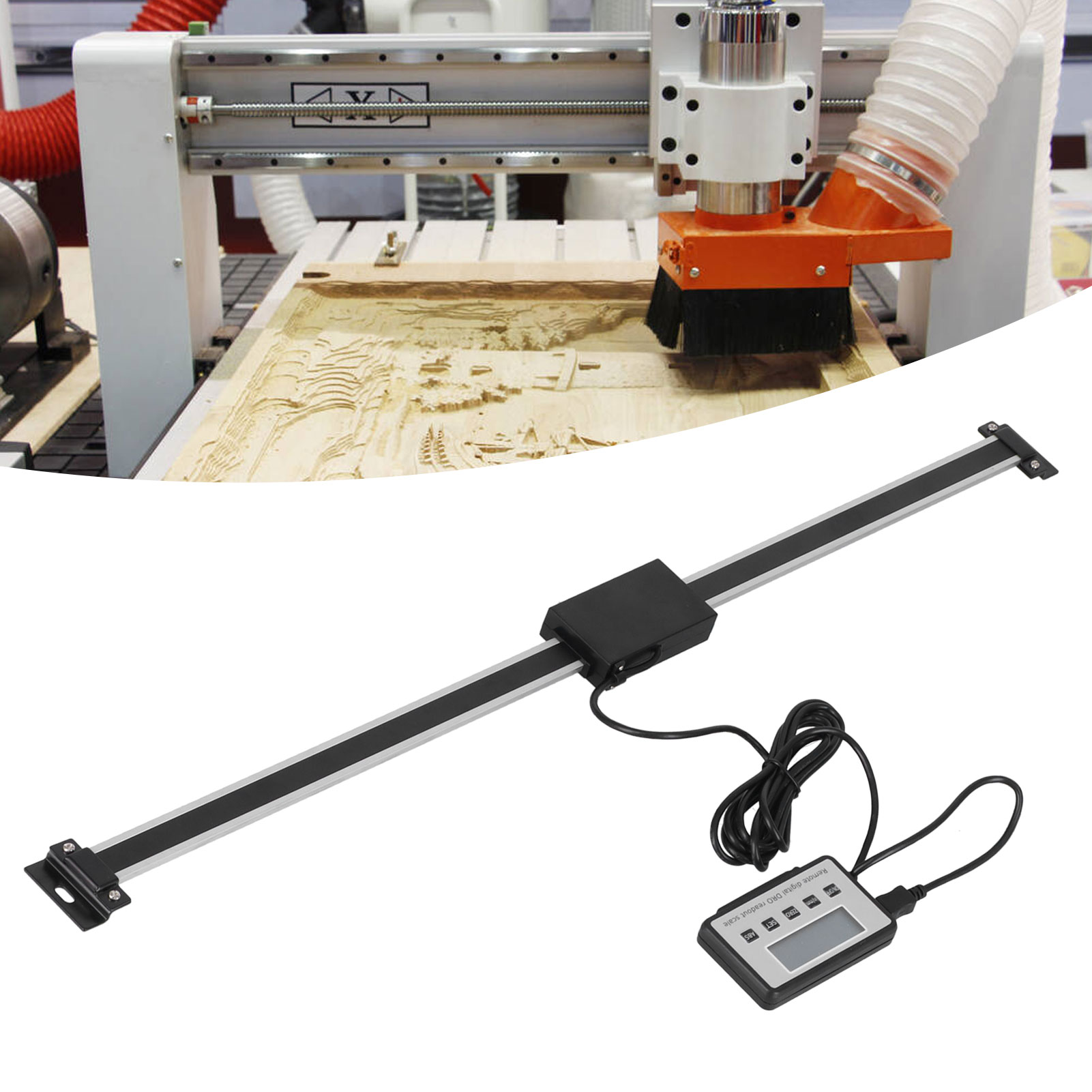Quadratische, Umgekehrte Graviermaschine, Elektrische Holzfräsmaschine, Holzbearbeitung, Multifunktionales Digitales Lineal Für Horizontale Und Vertikale Anwendungen, 0–500 Mm Werkzeugmaschinen-wegsen