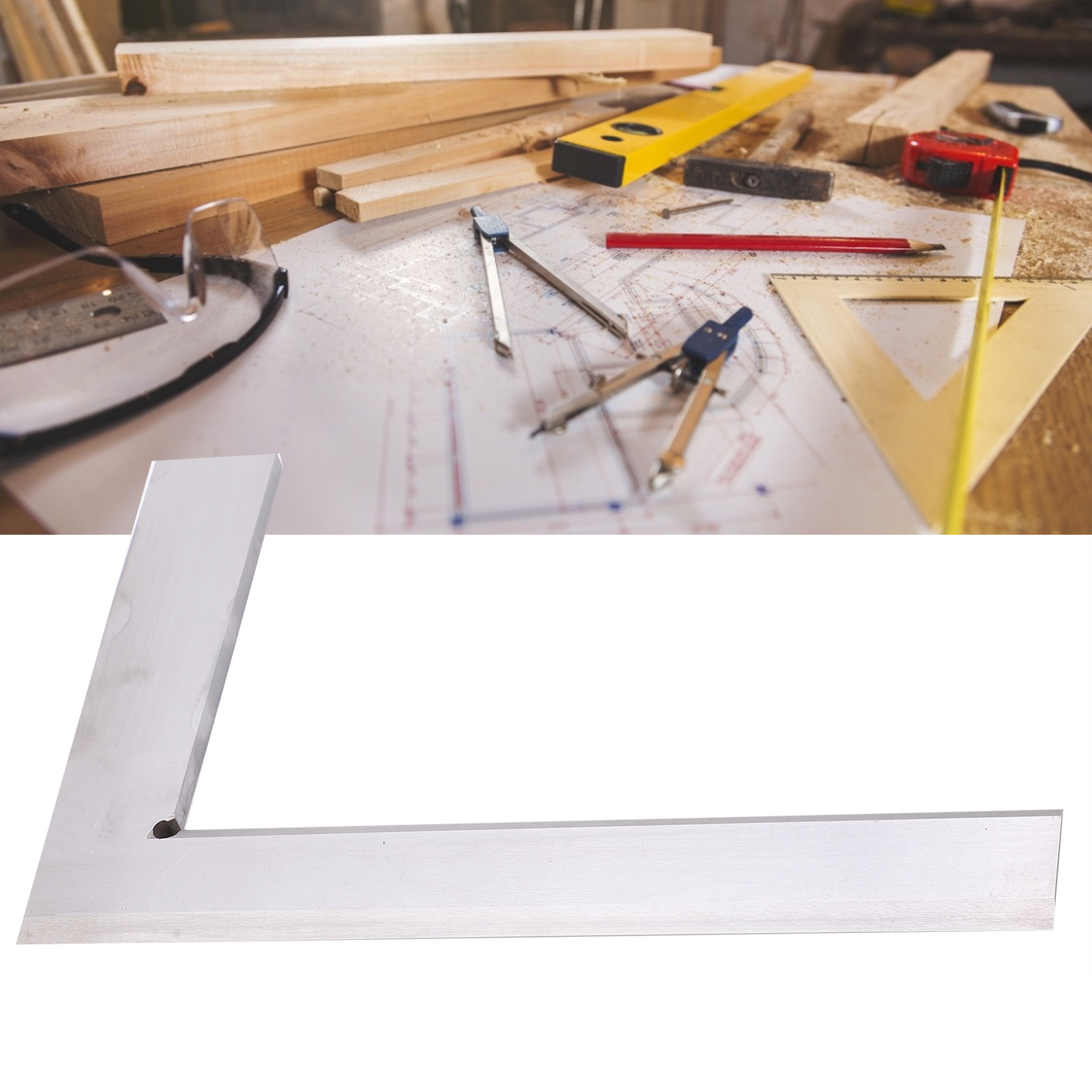 Präzisionswinkelmesser Mit Gerader Klinge (250 X 160 Mm), 90°-winkelmesser, Messwerkzeug Für Ingenieure, Winkelmesser Mit Klinge