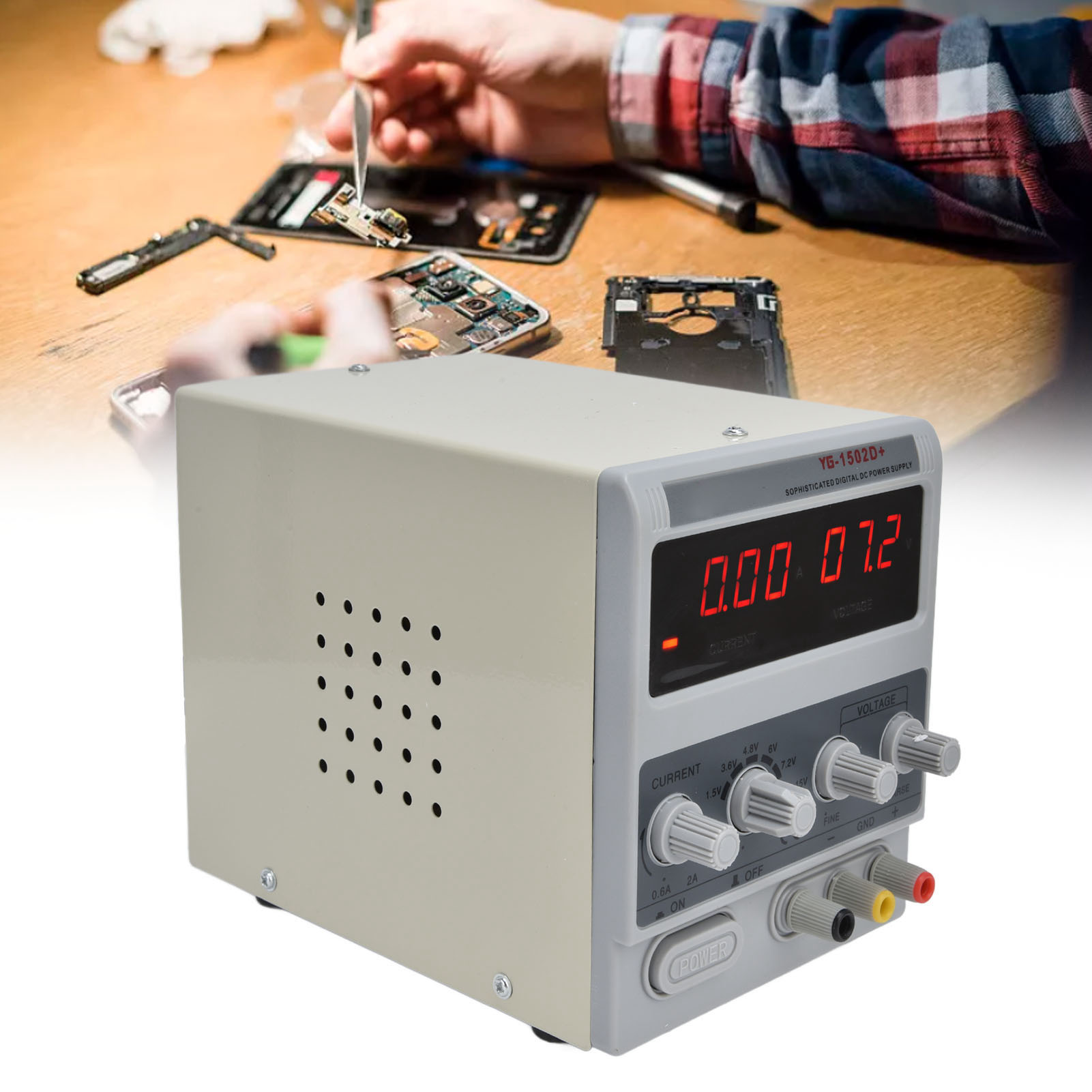 1502d+ Mobiltelefonreparatur Und -prüfung 15v 2a Geregeltes Gleichstromnetzteil Mit Digitalanzeige, Einstellbarer Strom (europäischer Standard)