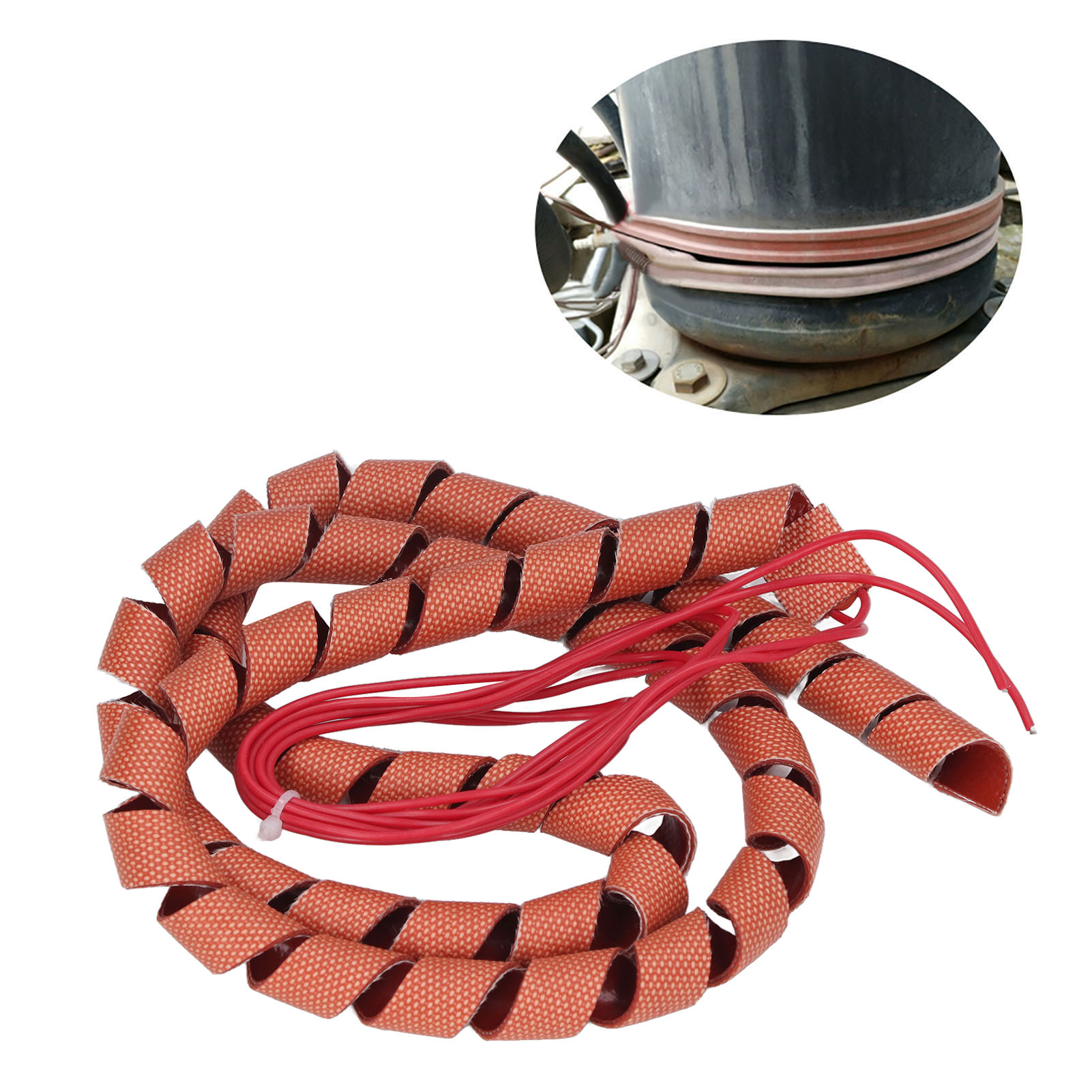 Einfaches, Gedrehtes Heizband, 1000 Mm Lang, 220 V, 70 W, Spiralförmiges Elektrisches Heizband, Natürlich Gewickelter Heizschlauch, 12 Mm Außendurchmesser