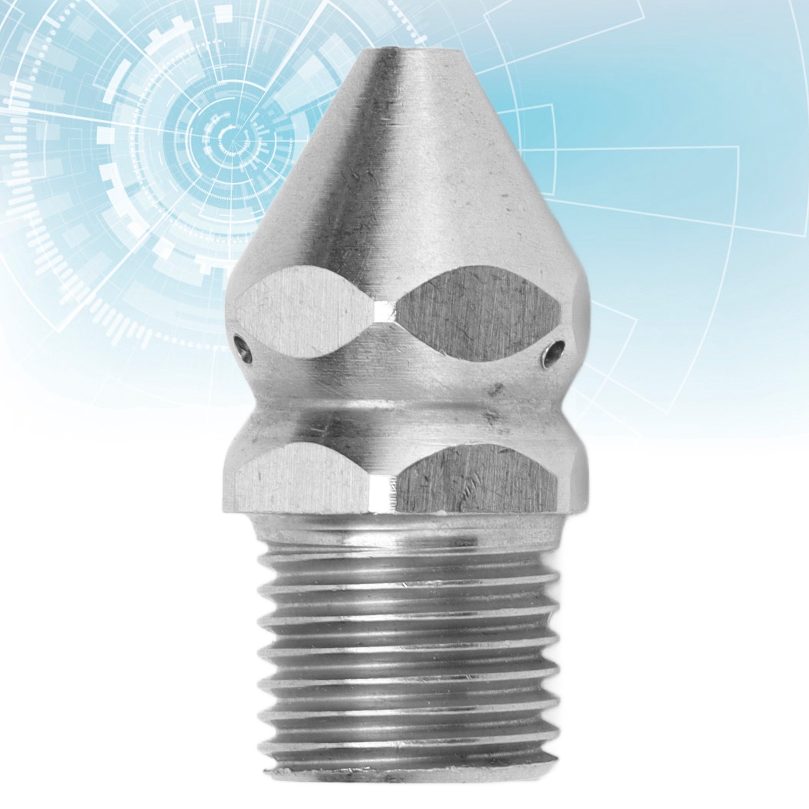 Rohrreinigungsdüse Aus Edelstahl, G1/4"-außengewinde, 1 Öffnung Vorne, 3 Hinten, Kanalreinigungsdüse