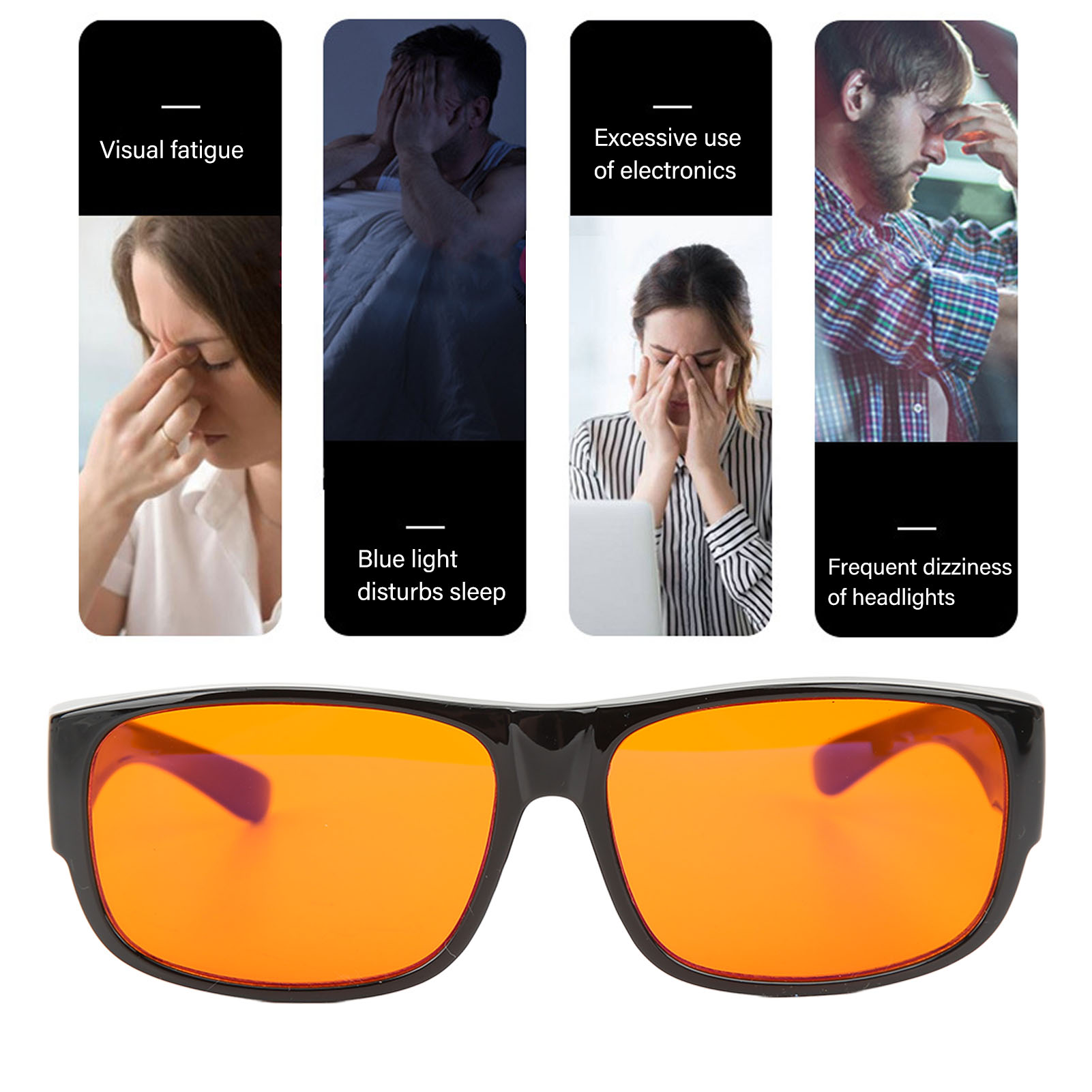 Quadratische Brille Mit Blaulichtfilter (400-500 Nm)