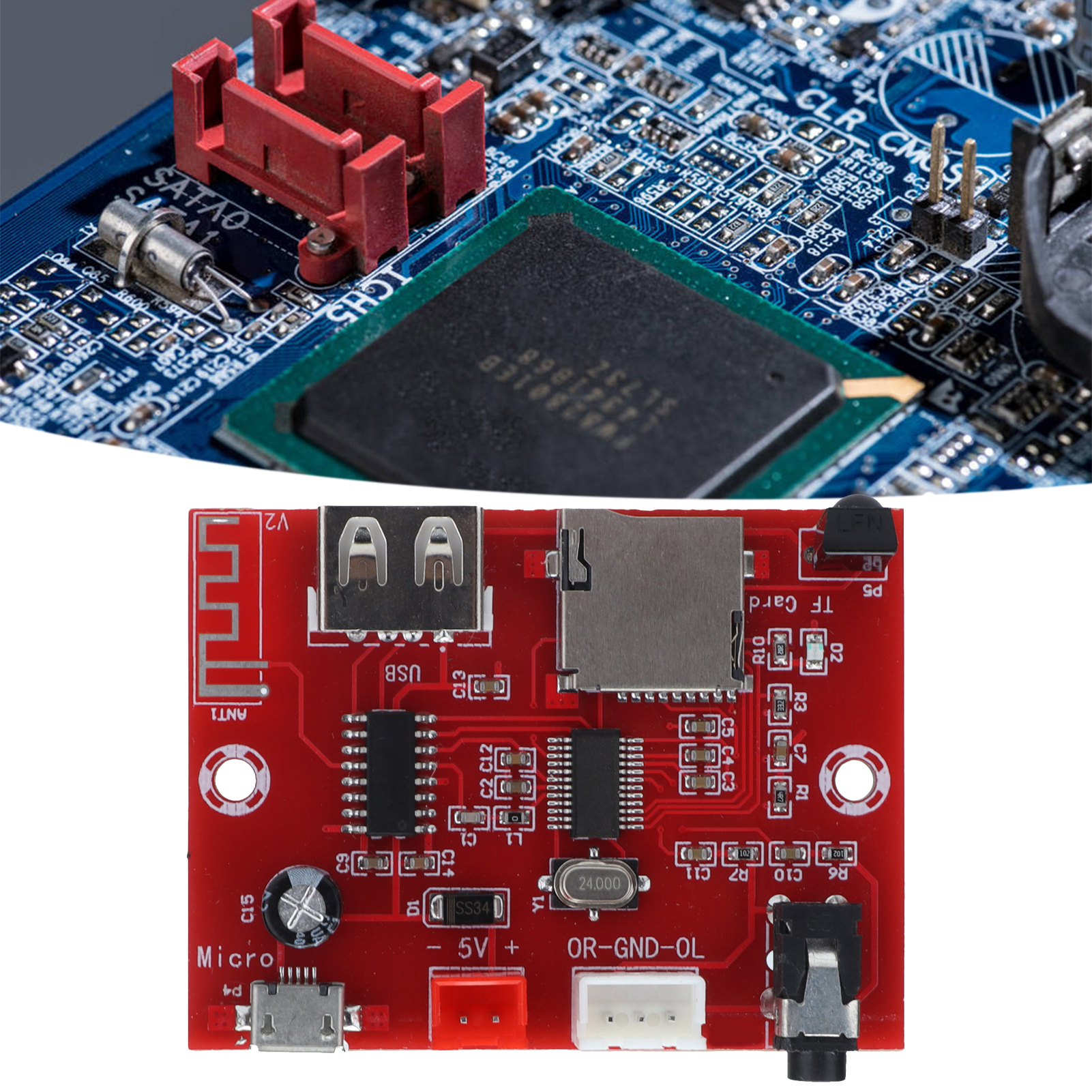 Die Bluetooth-decodierplatine Xh-a253 Unterstützt Die Dekodierung Von Tf-karten Und Usb-flash-laufwerken, Die Modifizierung Des Drahtlosen Empfängers Und Beinhaltet Ein Fernbedienungsmodul.