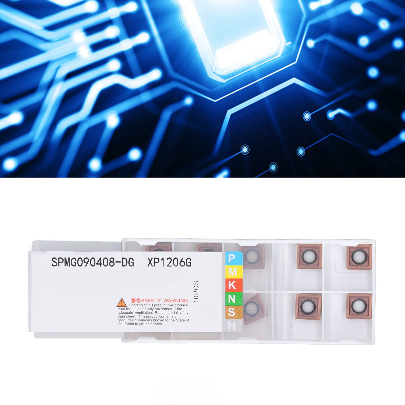 10 Cnc-schneidwerkzeuge, Dreheinsätze, Bronzefarbene Hartmetallbeschichtung Spmg090408-dg