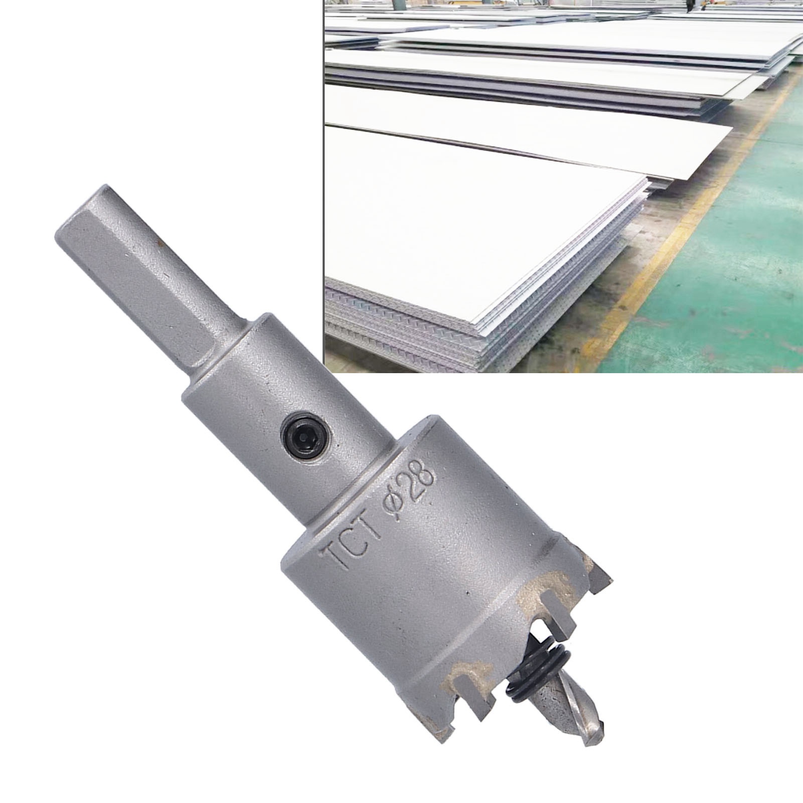 Lochsäge Aus Edelstahl, Hartmetall-lochsäge, Metallreibahle, Bohrer Für 28 Mm Dicke Eisenplatten