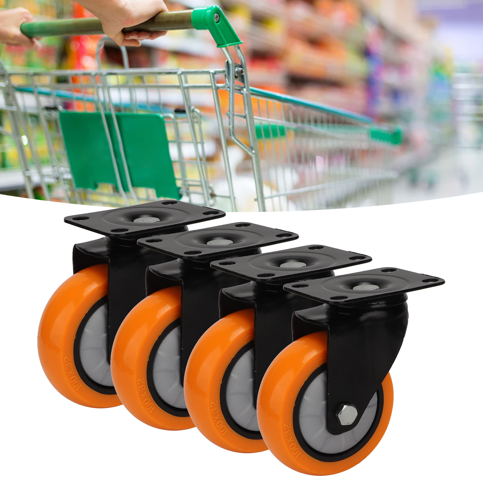 Hochleistungsfähige 4-zoll-pvc-schwenkräder Mit Doppelter Verriegelung Und Doppelten Kugellagern Für Einen Leisen Betrieb Und Eine Tragfähigkeit Von 1000 Pfund.