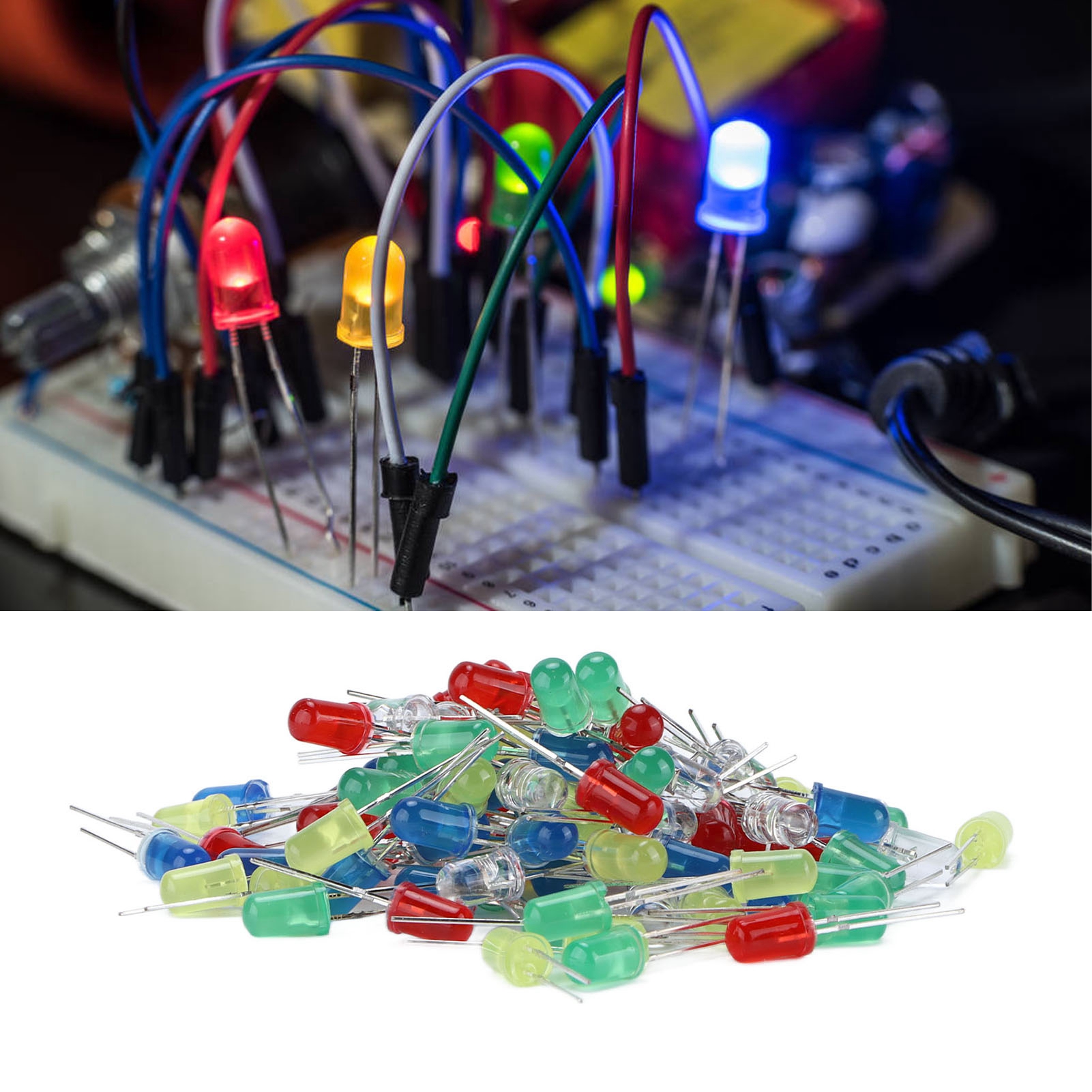 Set Mit 100 Led-lampen 3 Mm/5 Mm (jeweils 20 Stück Der 5,5-mm-variante)