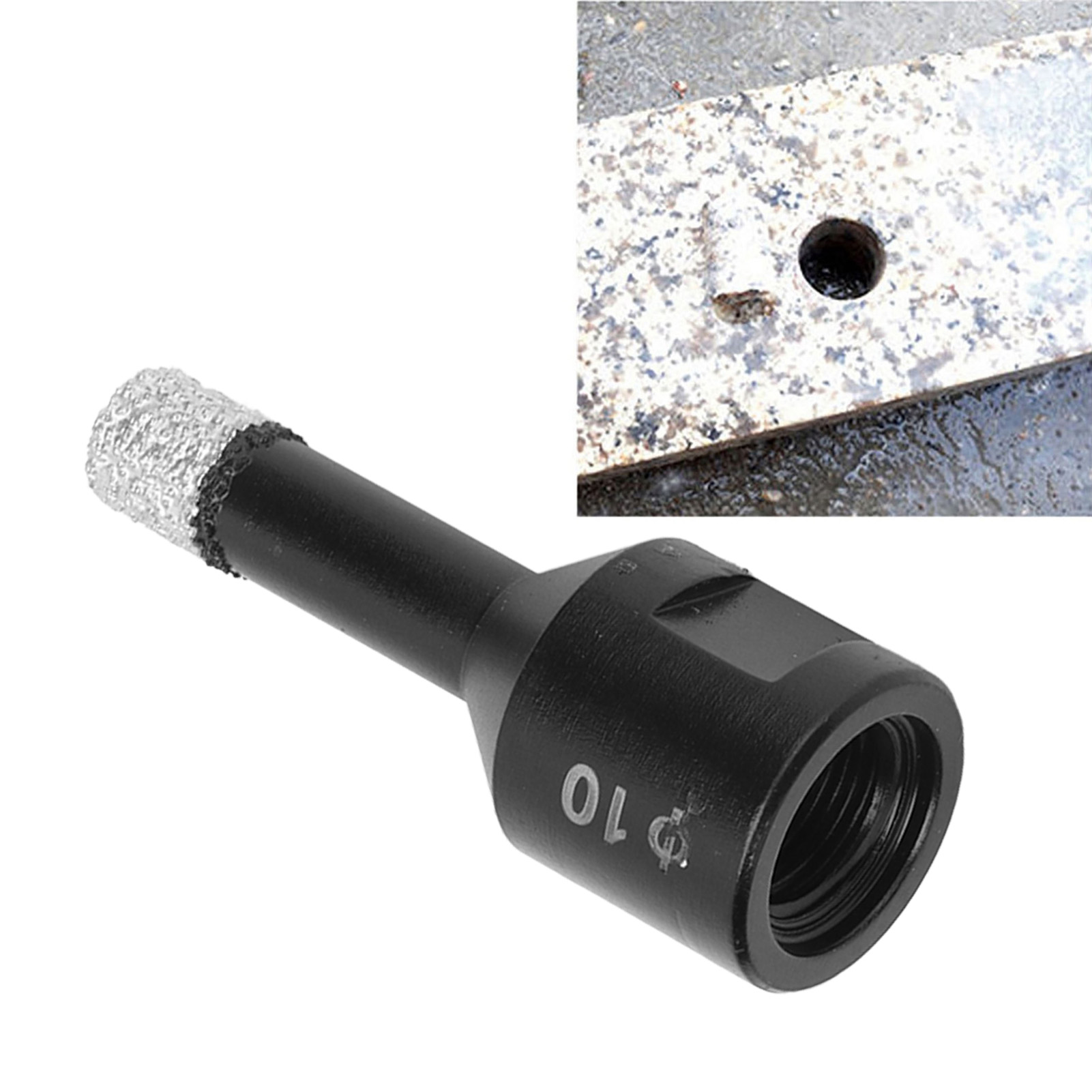 Vakuumgelöteter Diamantbohrer M14 Zum Aufbohren Von Löchern In Marmor, Schwarz, 10 Mm