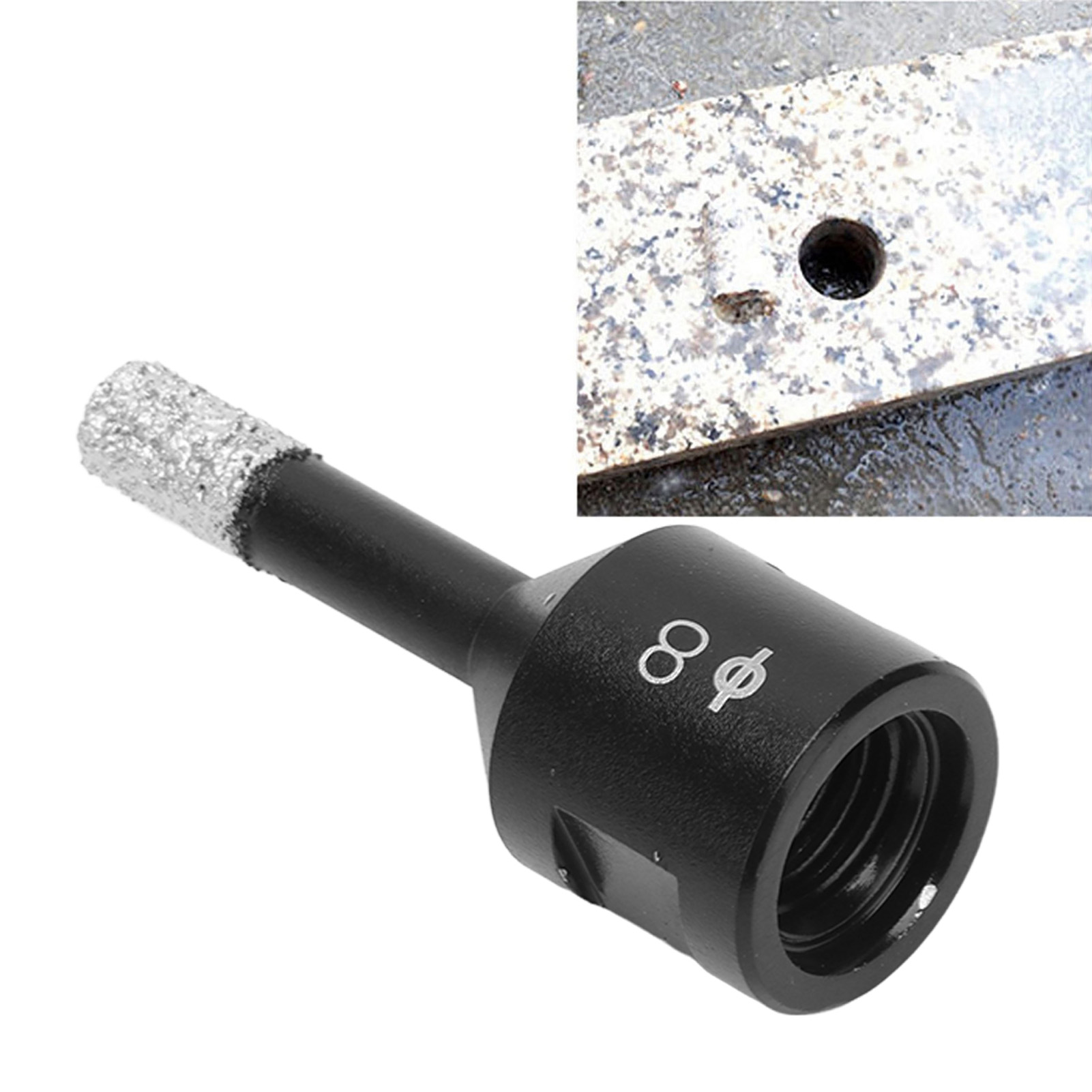 Vakuumgelöteter Diamantbohrer M14 Zum Aufbohren Von Löchern In Marmor, Schwarz, 8 Mm