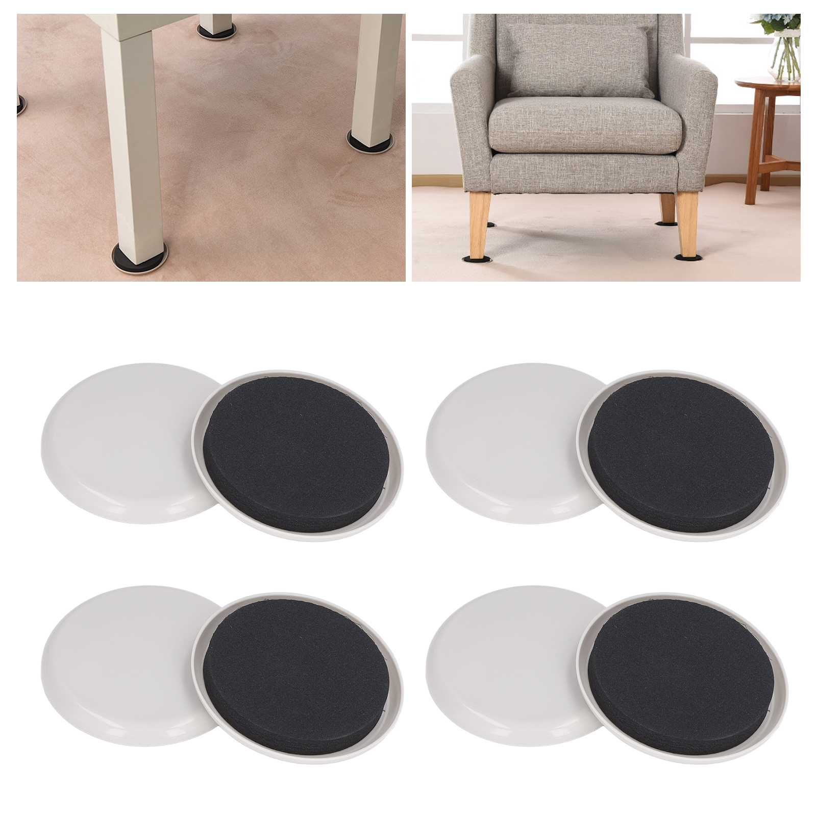 8-teiliges Set Zu Verkaufen: Möbelgleiter, Schrank- Und Sofagleiter, Dicke, Geräuscharme Bodenschoner, Bett- Und Tischbeinschoner, 5 Zoll.