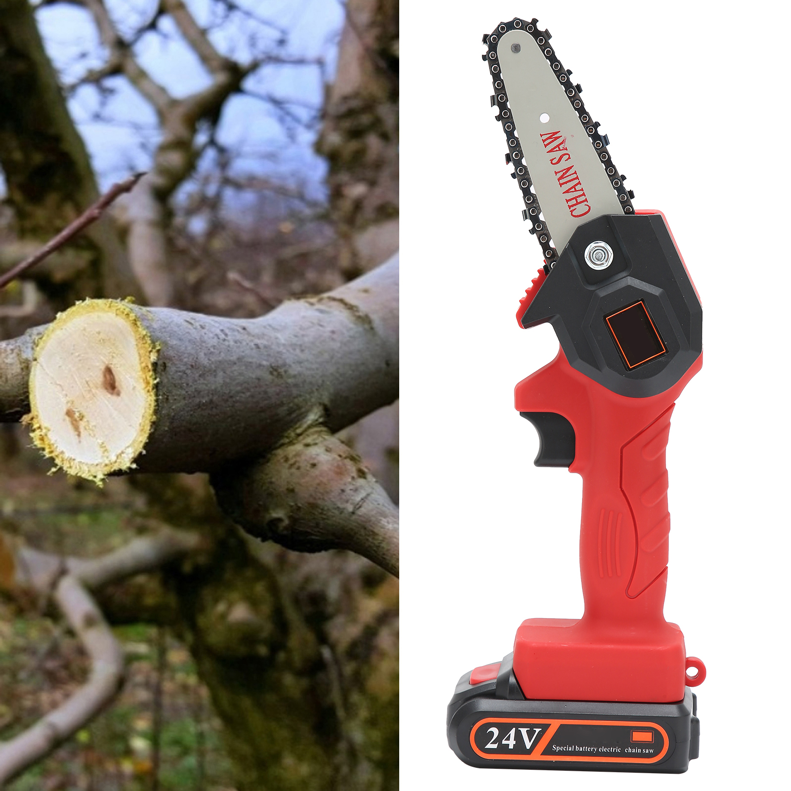Rote, Tragbare Elektrische Astsäge Fyd-001, Mini-akku-kettensäge Für Die Gartenpflege, Europäischer Standard Ac110-240v