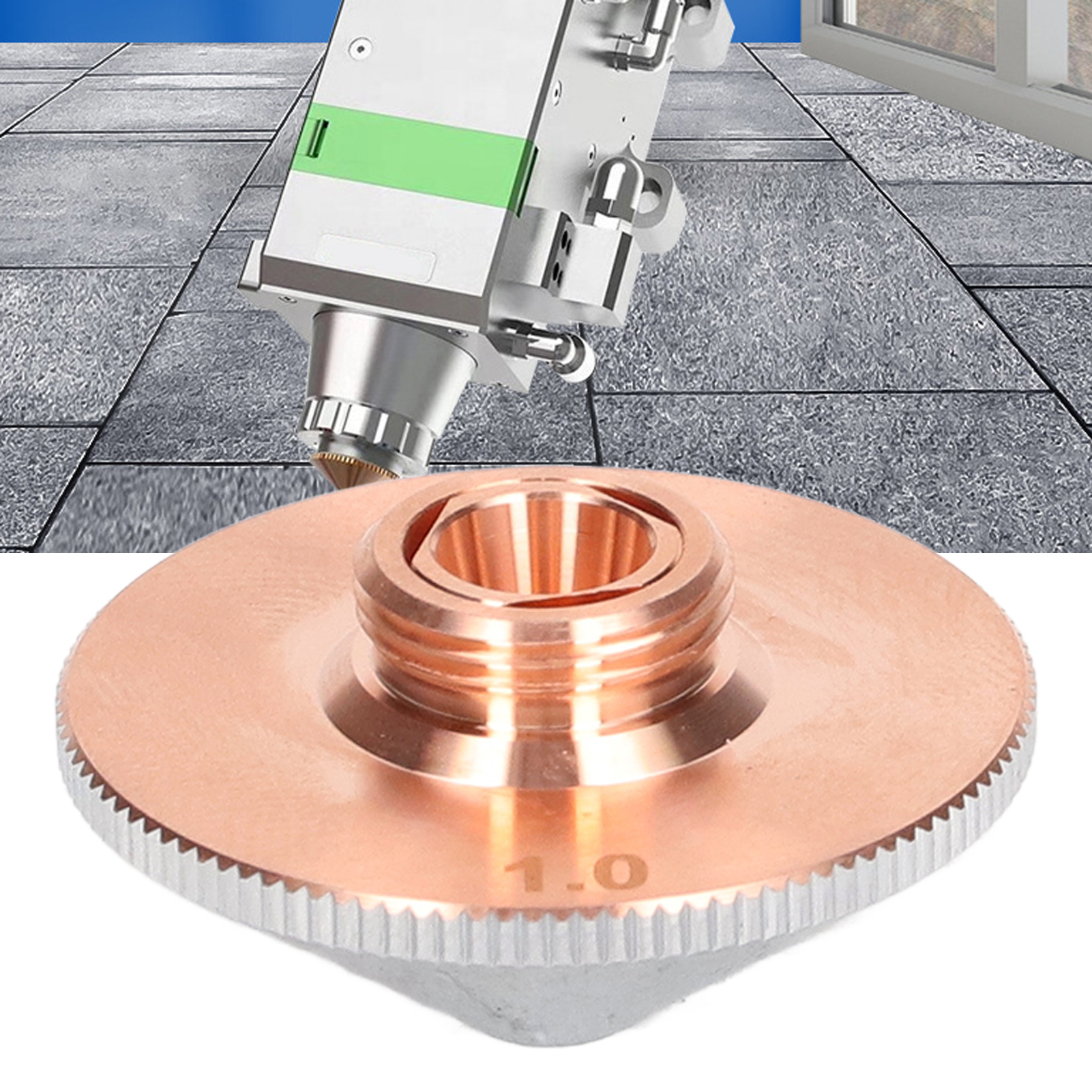 Laserdüse, Faseroptische Schneidspitze, Verchromte Kupferspitze, Schneidspitze Für Lasermaschine, 1,0 Mm Öffnung.