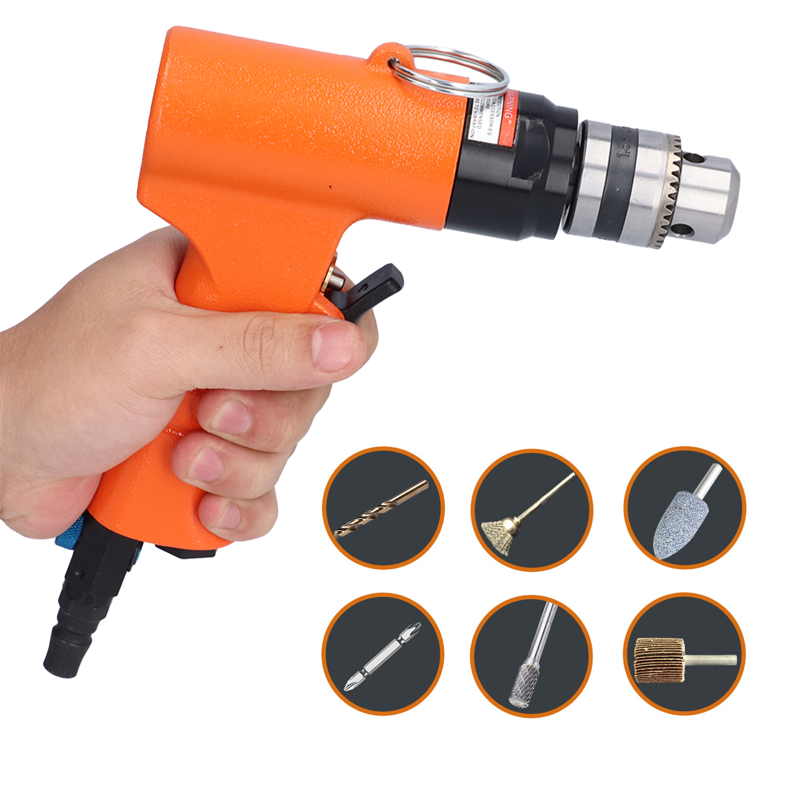 Pistolen-druckluftbohrmaschine, 3/8-zoll-vorwärts- Und Rückwärtsbohren, 10-mm-druckluftbohren, Holzbohren Kv-5110b Orange