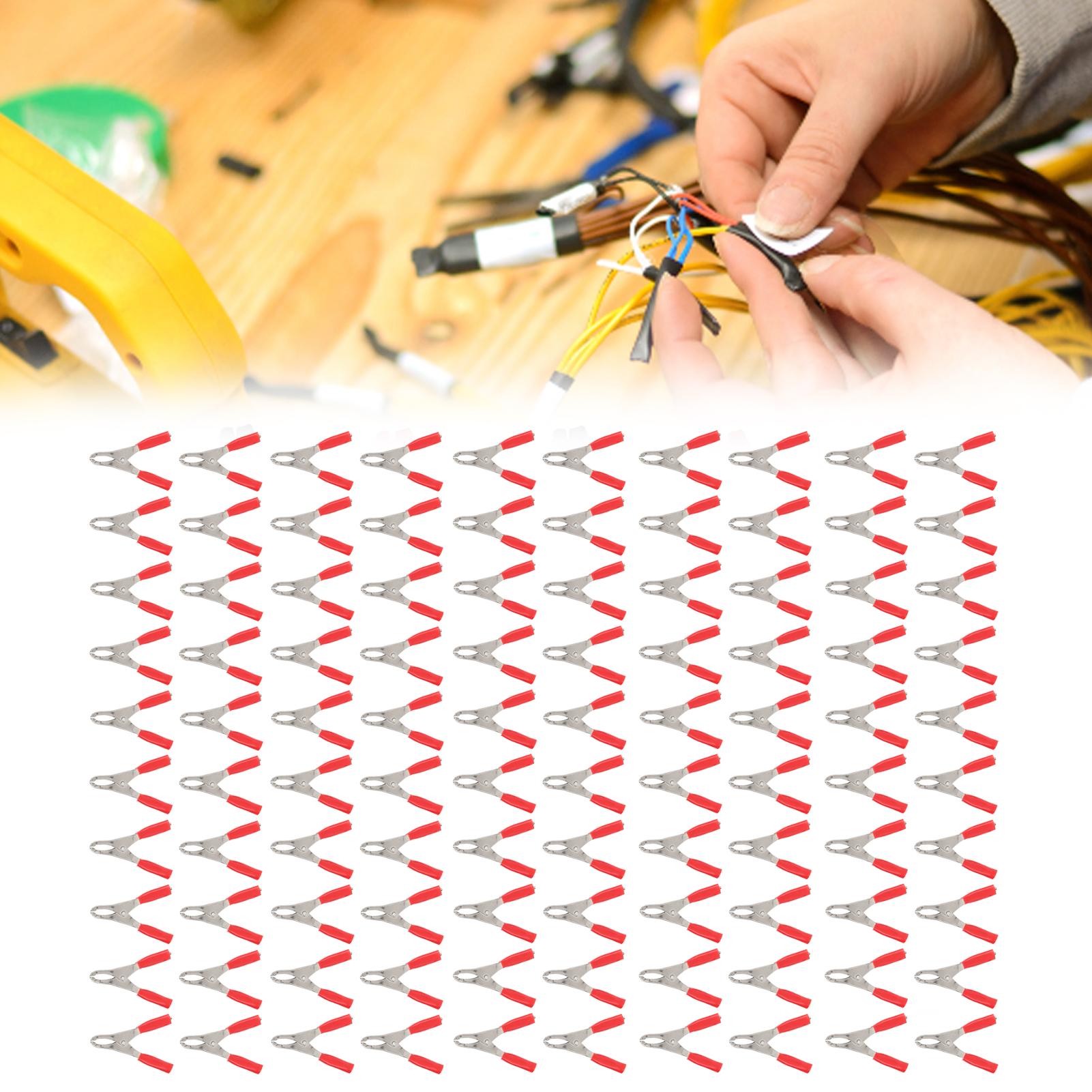 J.60013 20a Krokodilklemme, Prüfklemme, Halbschalen-pvc-hülse, Drahtschweißklemme, 100 Stück Zu Verkaufen (rot)