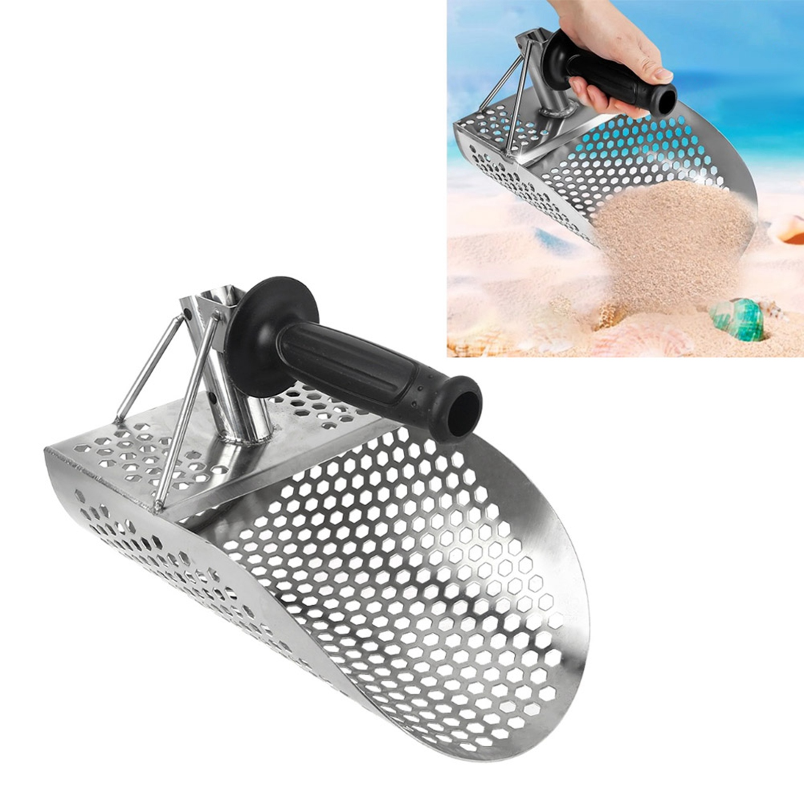Sandschaufel Aus Edelstahl, Sanduhr, Metalldetektor Für Die Strandschatzsuche, Schaufel Zur Bodenerkundung