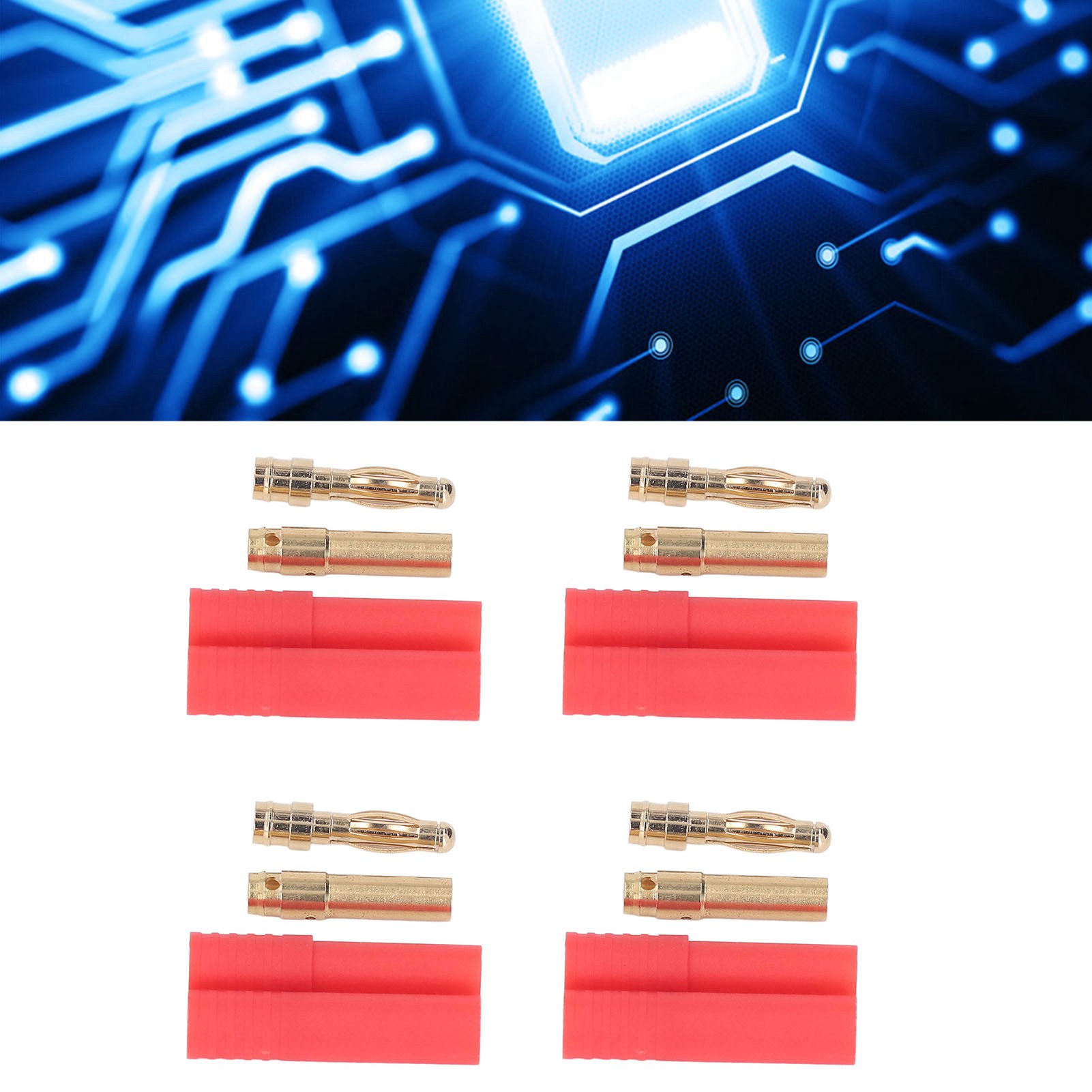 4,0 Mm Ummantelter Stecker Für Miniatur-flugzeugbatterien, Hochstrom-esc-stecker, Hxt4.0 Ummantelter Stecker, Verkauft In 30er-packungen.