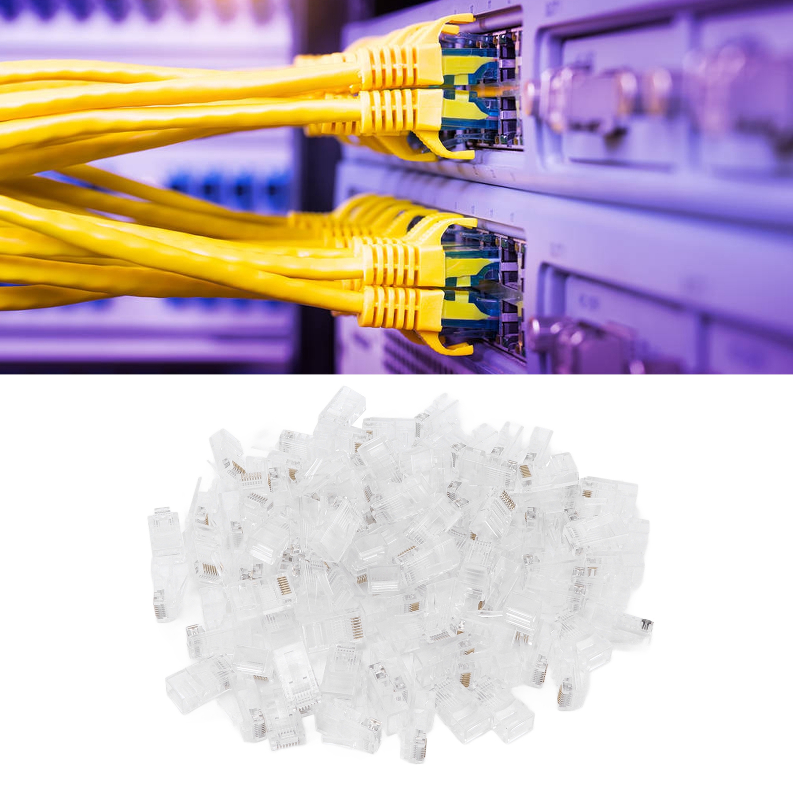 Tf1013c Cat5e Ungeschirmter Netzwerkstecker, Dreipoliger Vergoldeter Rj45-netzwerkstecker Aus Kupfer, Cat5e 8p8c-netzwerkkabelstecker.