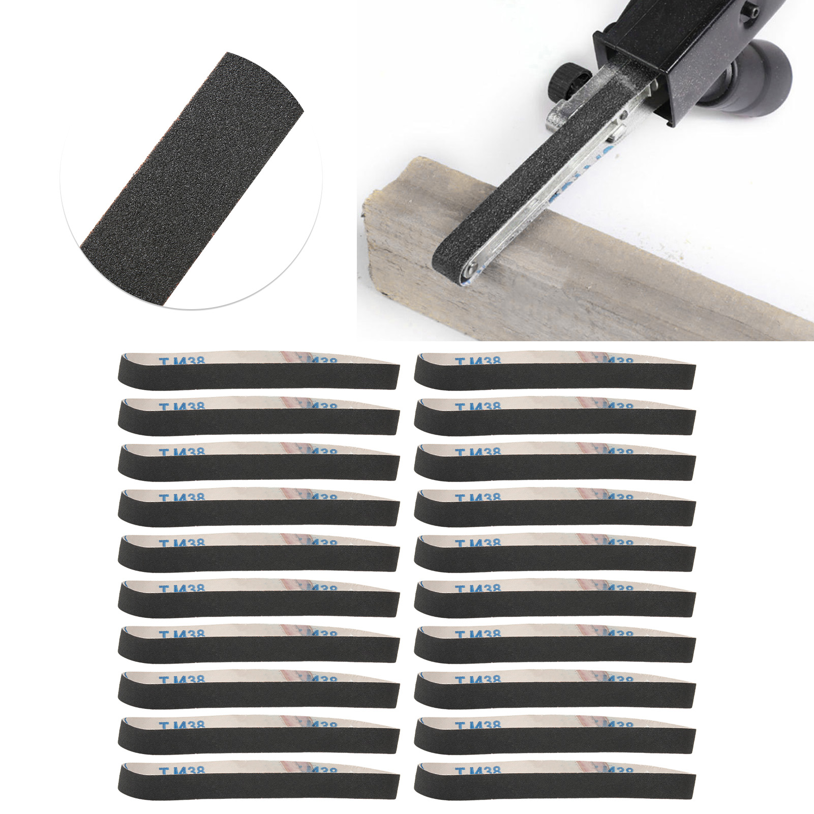 Pneumatischer Bandschleifer, Kleiner Bandschleifer, Ideal Zum Polieren, Schleifen Und Entgraten Von Metallen, 520 X 20 Mm, Körnung 320