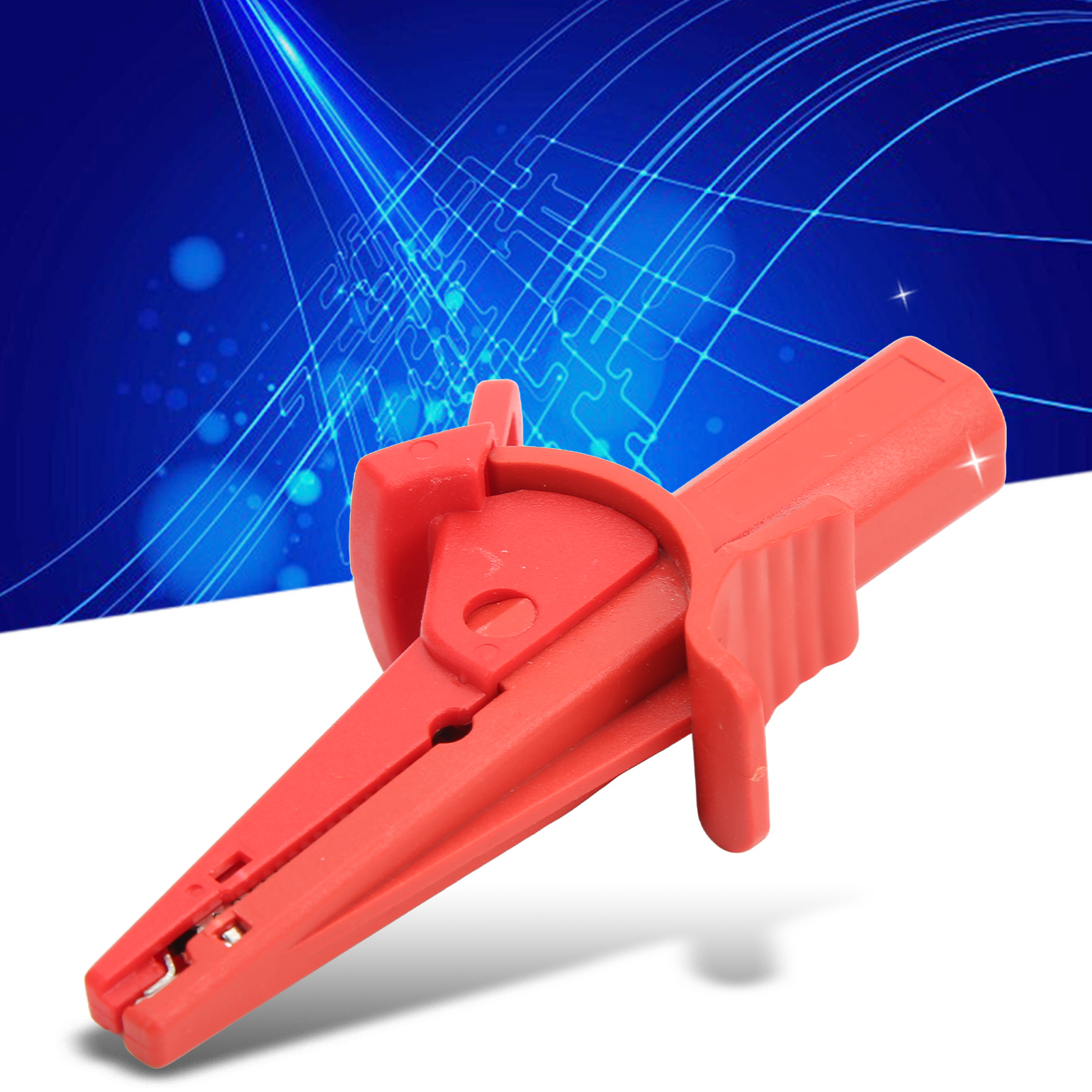 J.60041 Sicherheitsprüfklemme, Krokodilklemme Mit 4 Mm Schutzbananenstecker Am Ende, Stromprüfklemme, Rot.