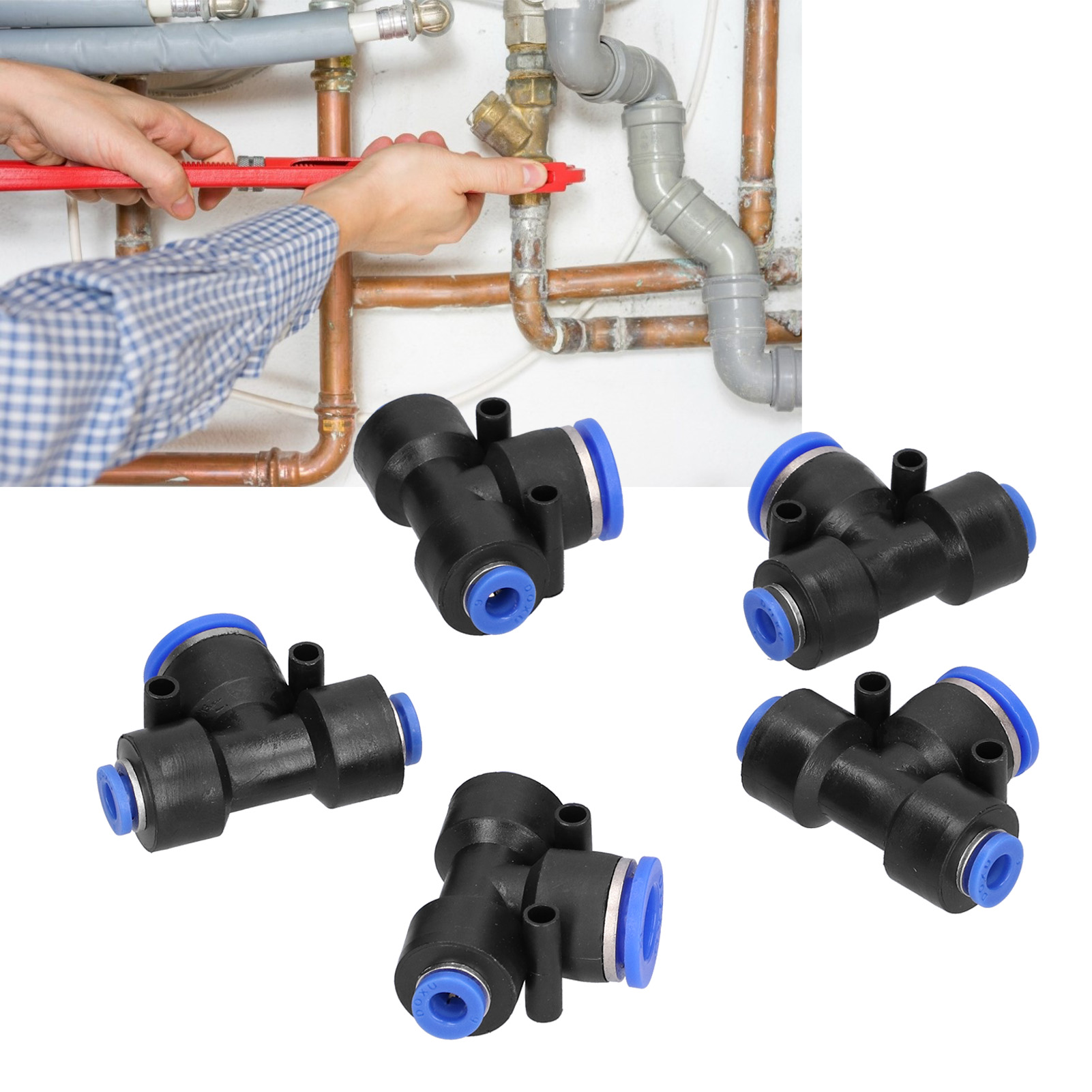 Peg6-12-6 Reduzier-t-stück, Kunststoff-schnellverbinder, 3-wege-schnellstecker