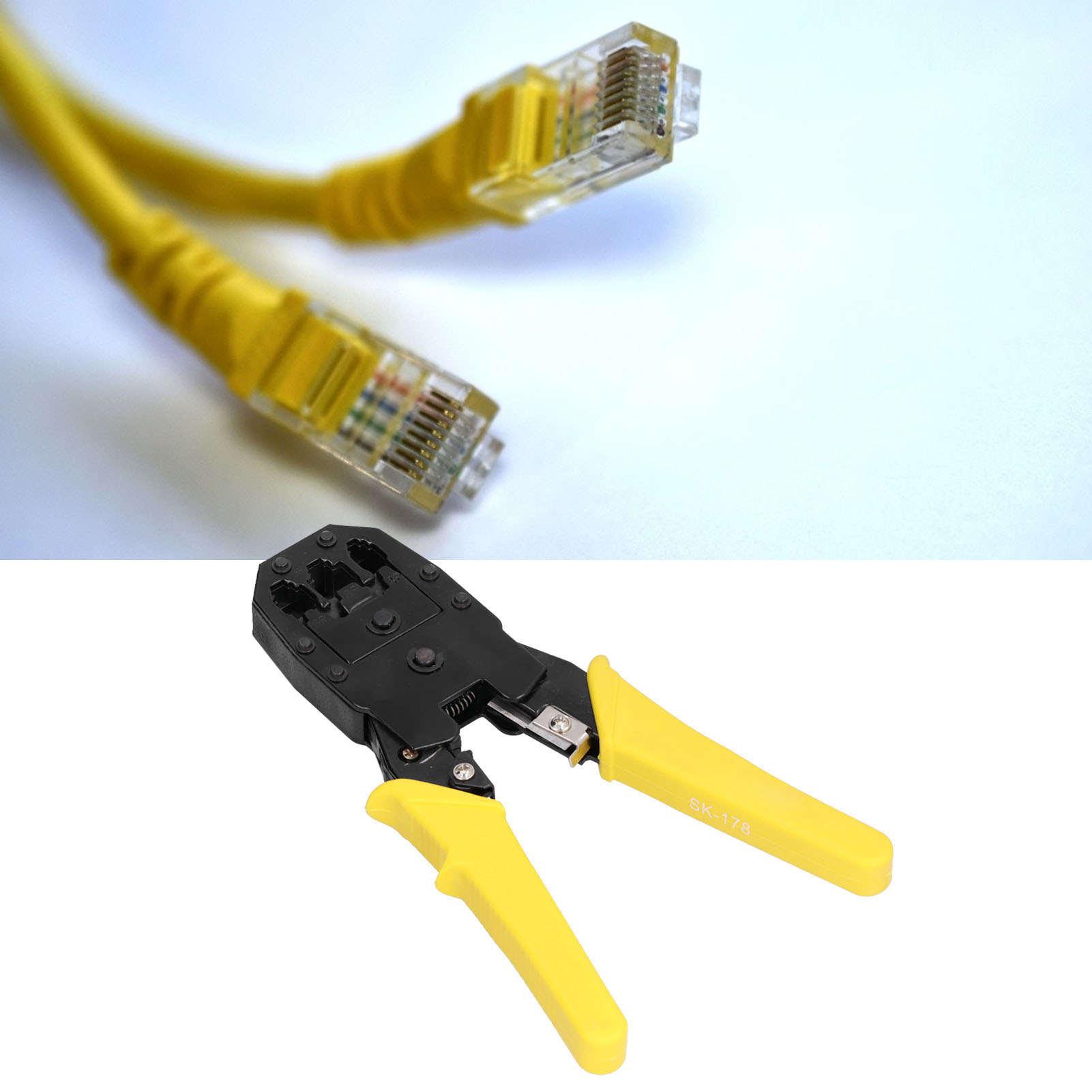 Sk-178 Drei-in-eins Netzwerk-crimpwerkzeug-set (aluminiumlegierung, Hochleistungs-crimpwerkzeug Für 4p/6p/8p Netzwerkkabel)