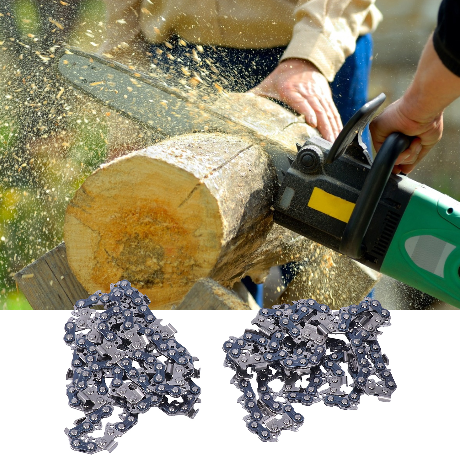 2 X 20" 3/8" 72dl Kettensägenketten Für Benzinsäge