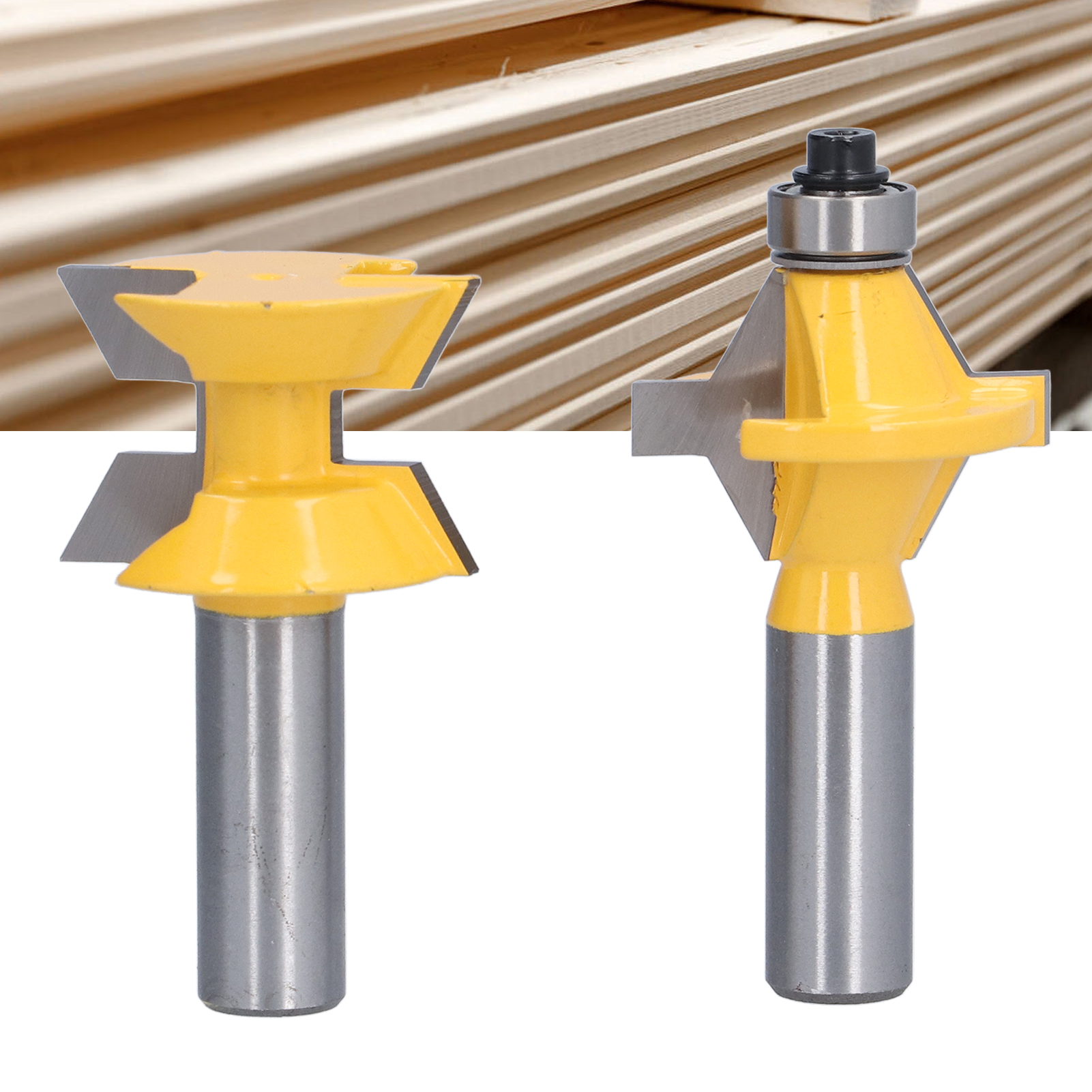 Hochwertiges 1/2-zoll-schaft-holzfräser-set, 120°-zapfenfräser, Paneelverbinderfräser, Verbindungsfräser, 120°-nut- Und Federfräser-set