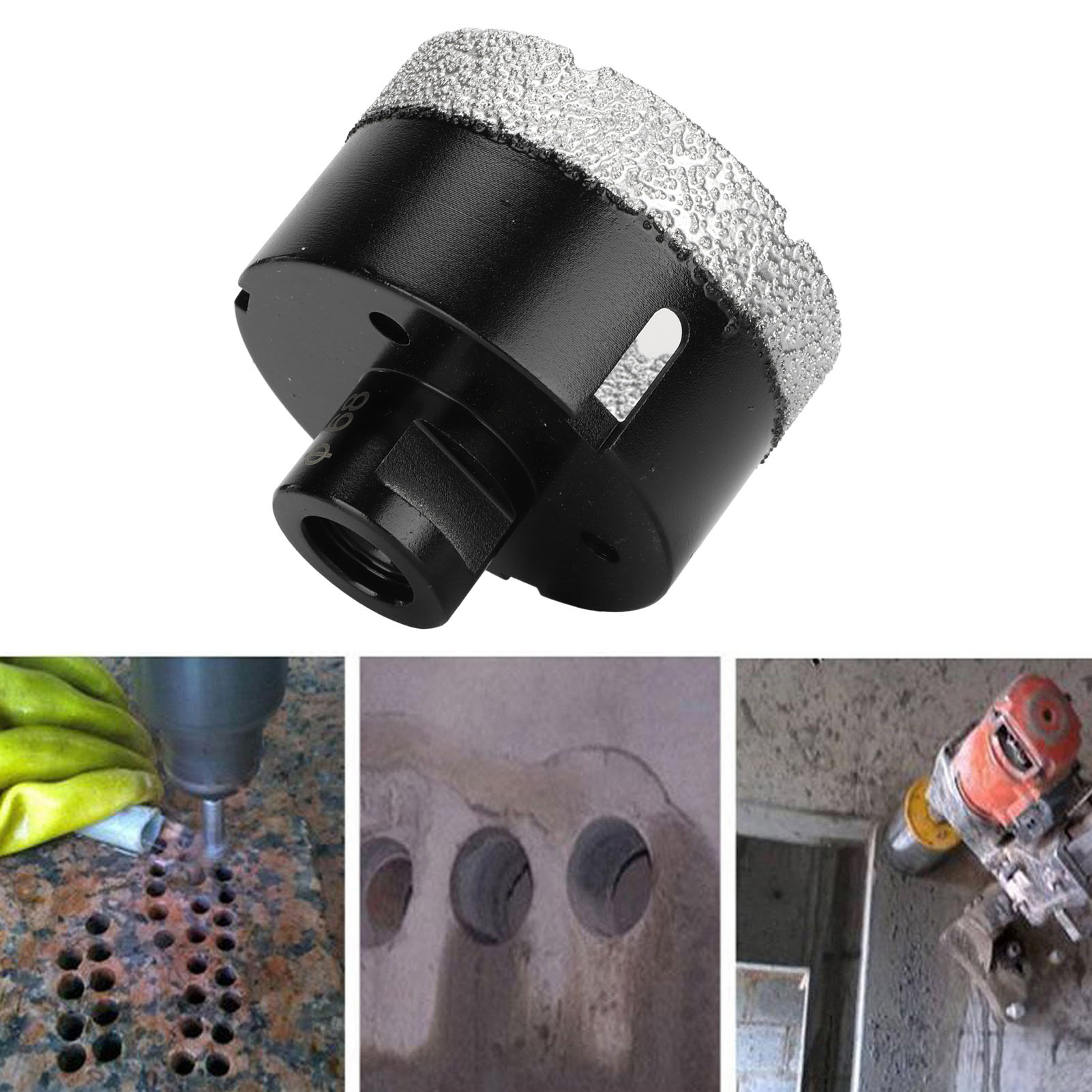 Vakuumgelöteter Diamantbohrer M14, Schwarzgelöteter Bohrer M14, 68 Mm