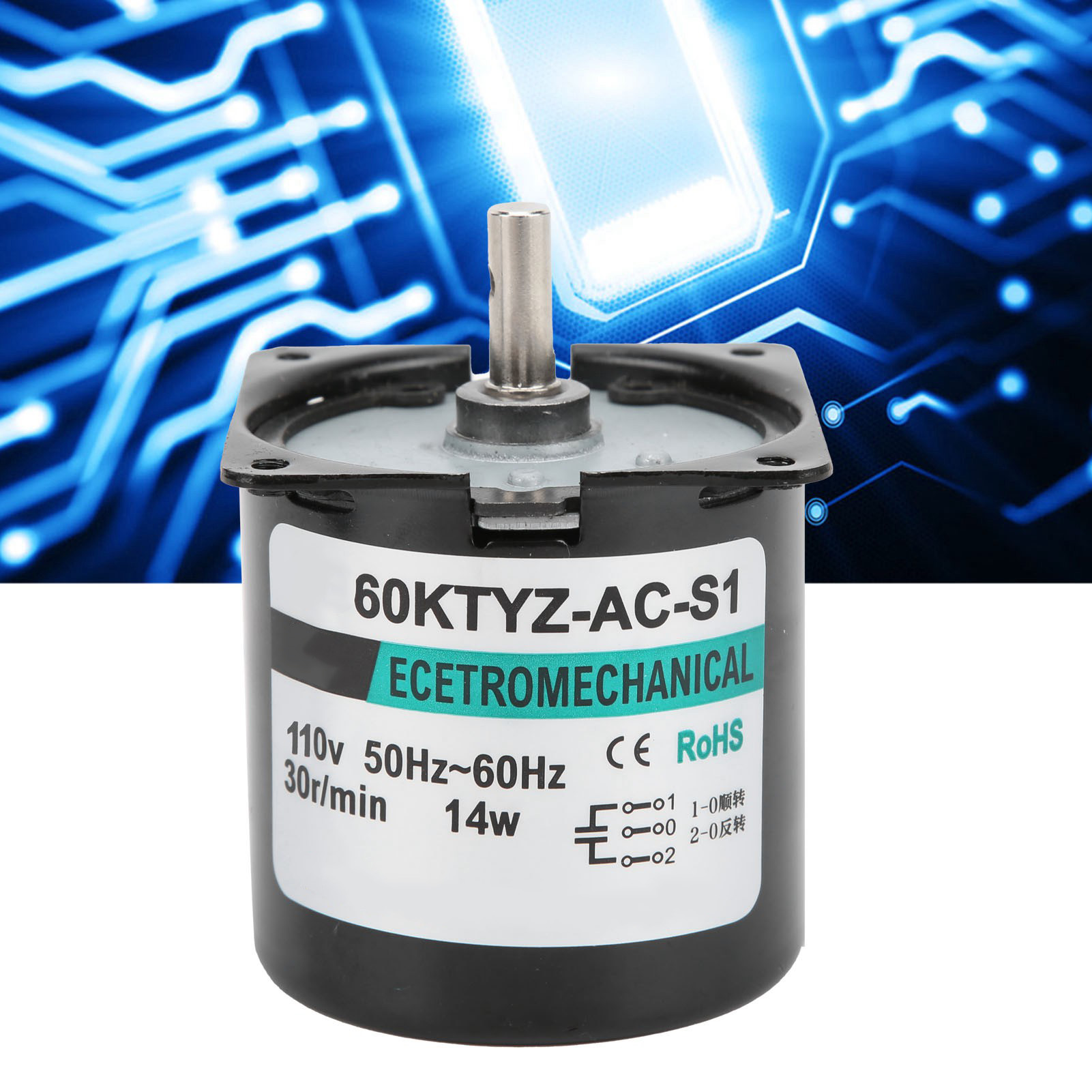 Ac-synchronmotor Xd60ktyz, 14w Permanentmagnet-langsamläufermotor, Bidirektionaler Mikromotor Steuerbar Mit Hohem Drehmoment Und Niedriger Drehzahl, 30 U/min Mittelwelle, Ac110v.