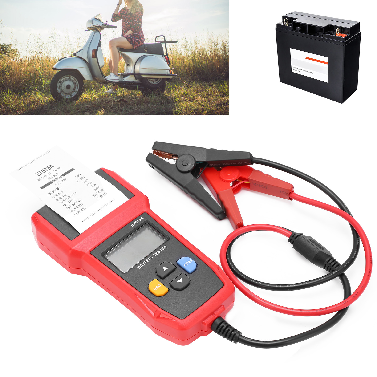 Ut675a Uni-t Batterietester Für Autobatterien Mit Druckfunktion Und Restwelligkeitsprüfung