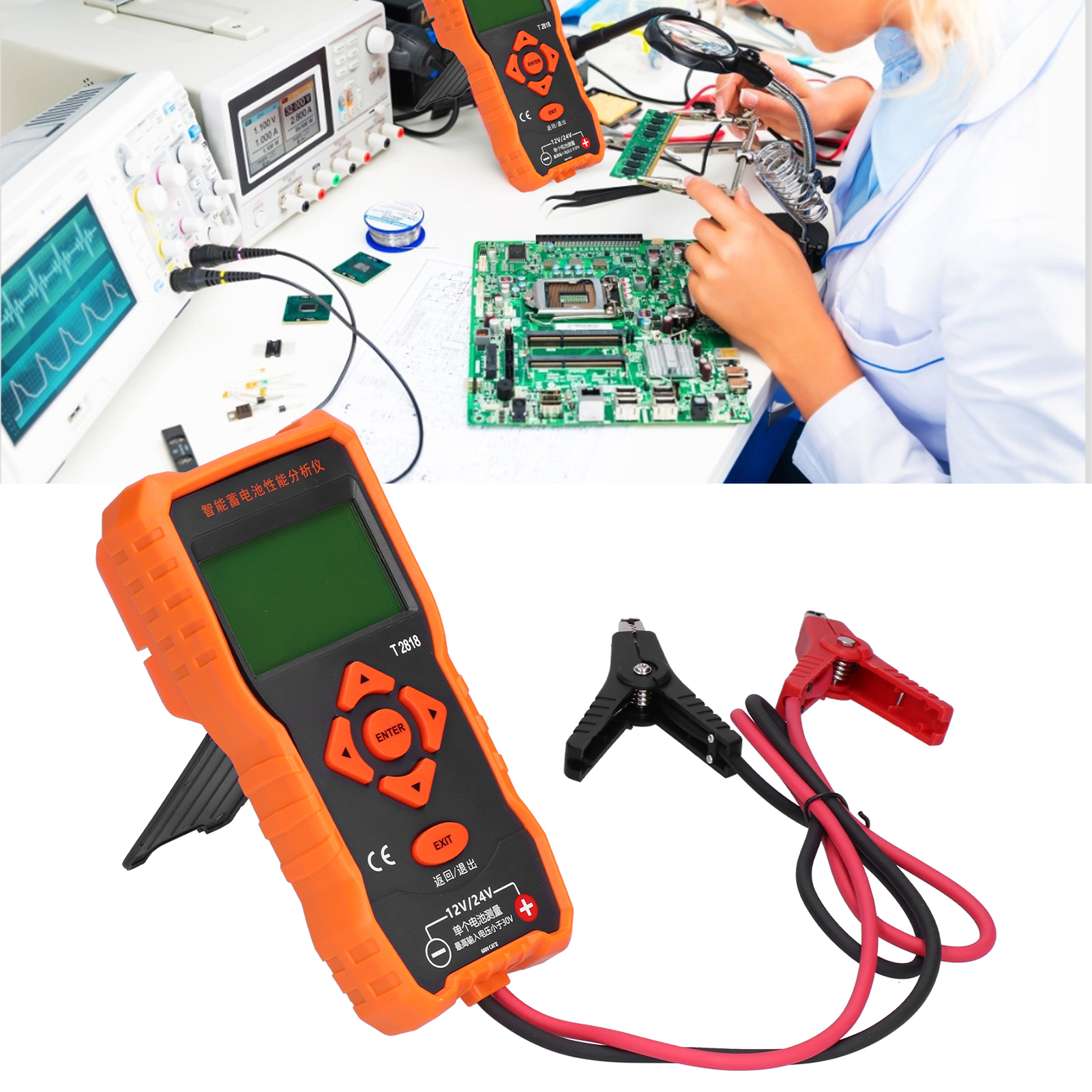 T2818 Präzisions-batterietester Für 12v/24v-autobatterien: Prüft Lebensdauer, Kapazität Und Innenwiderstand