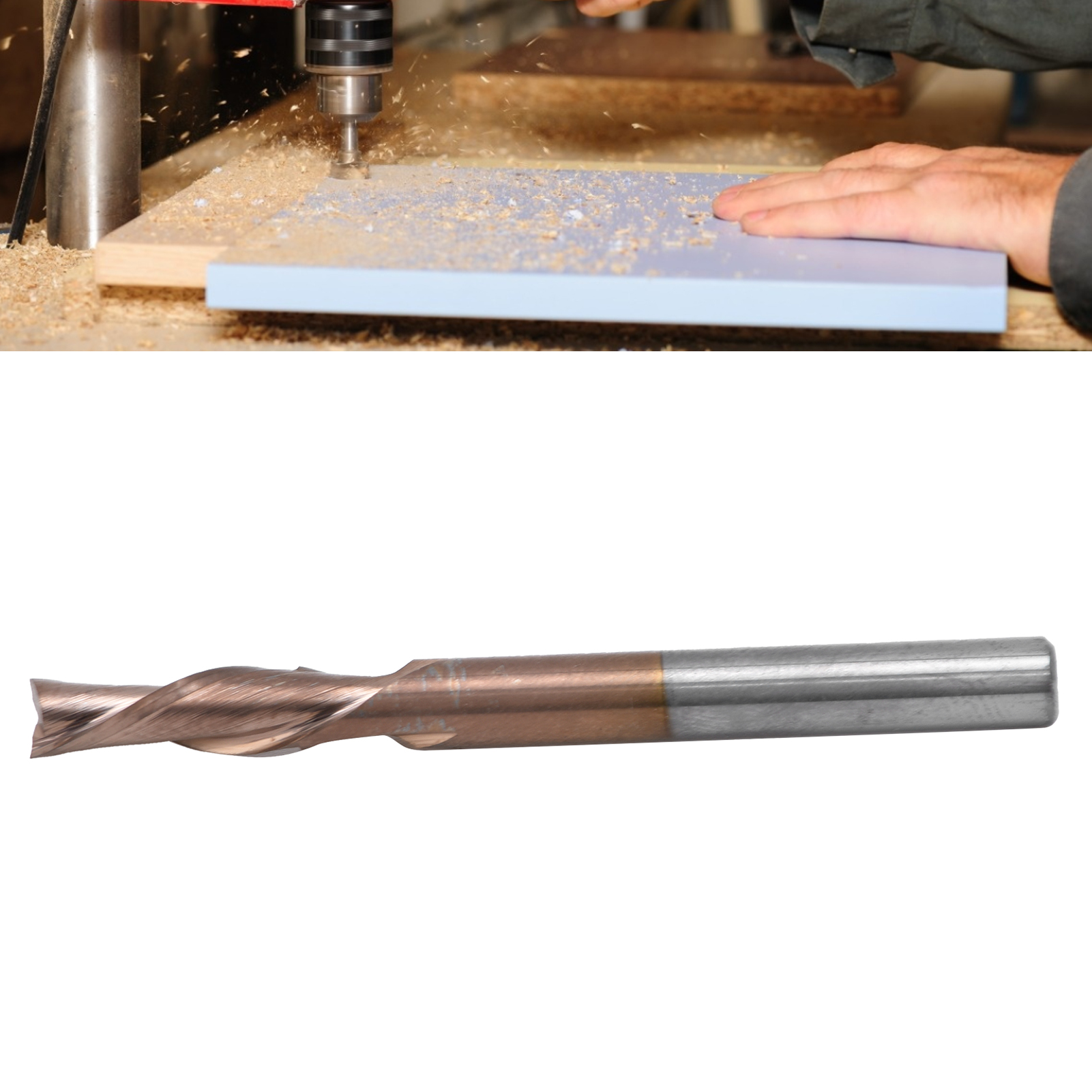Doppelseitiger Holzfräser Für Linkshänder, Aus Wolframkarbid-bronzestahl, 4 X 4 X 12 X 45 Mm