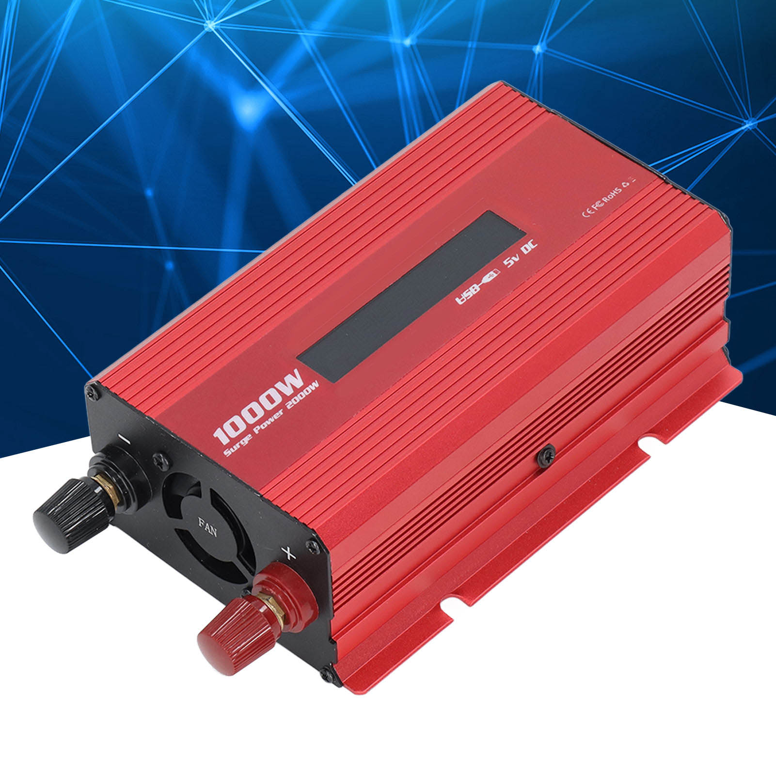 1000w Roter Wechselrichter Mit Led-anzeige, Solar-fahrzeug-stromwandler, Dc12v Auf Ac220v.