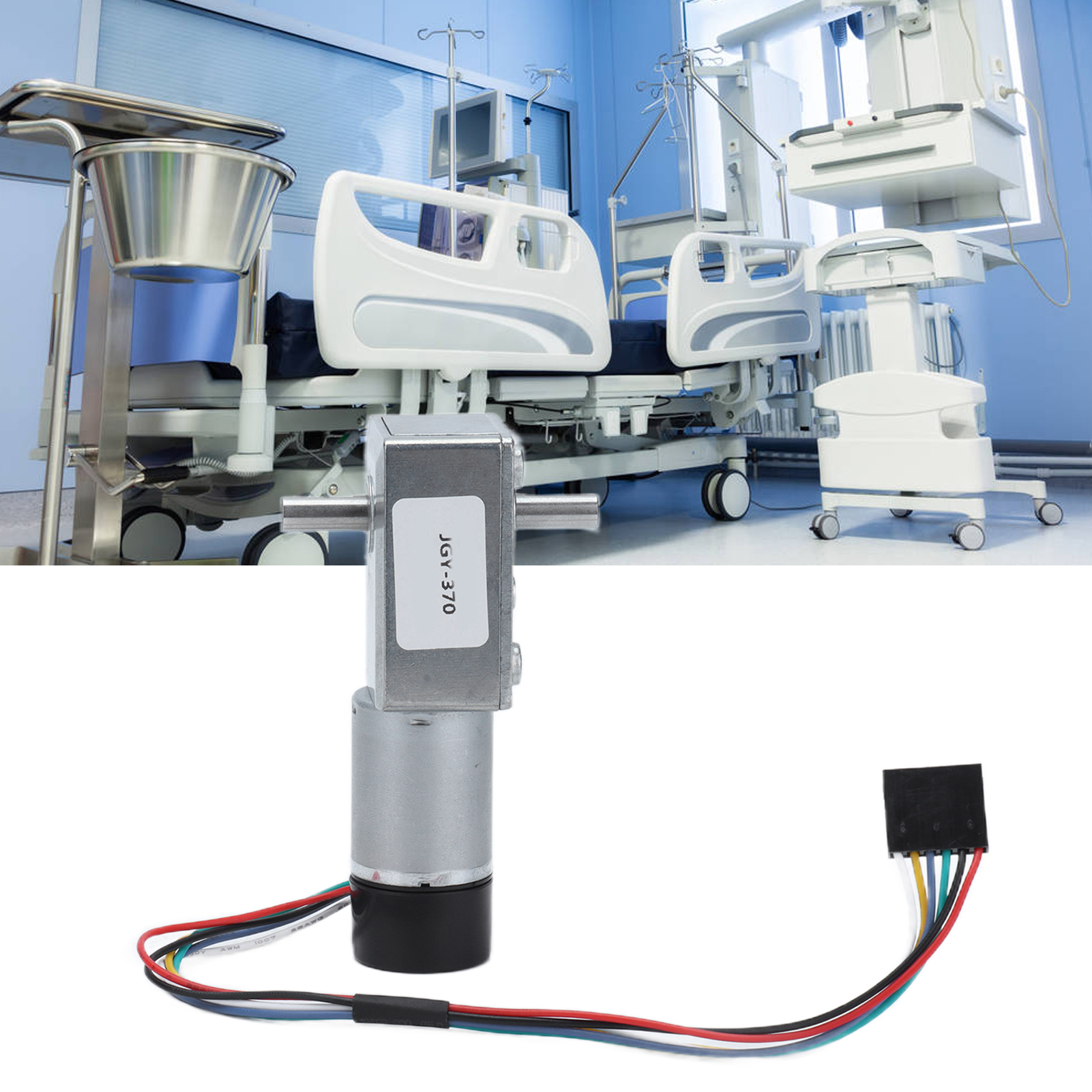 Jgy-370 Encoder-getriebemotor, Langsam Laufender Schneckengetriebemotor, Motor Mit Zwei Abtriebswellen, 14 Mm Wellenlänge, 24 V Dc, 66 U/min