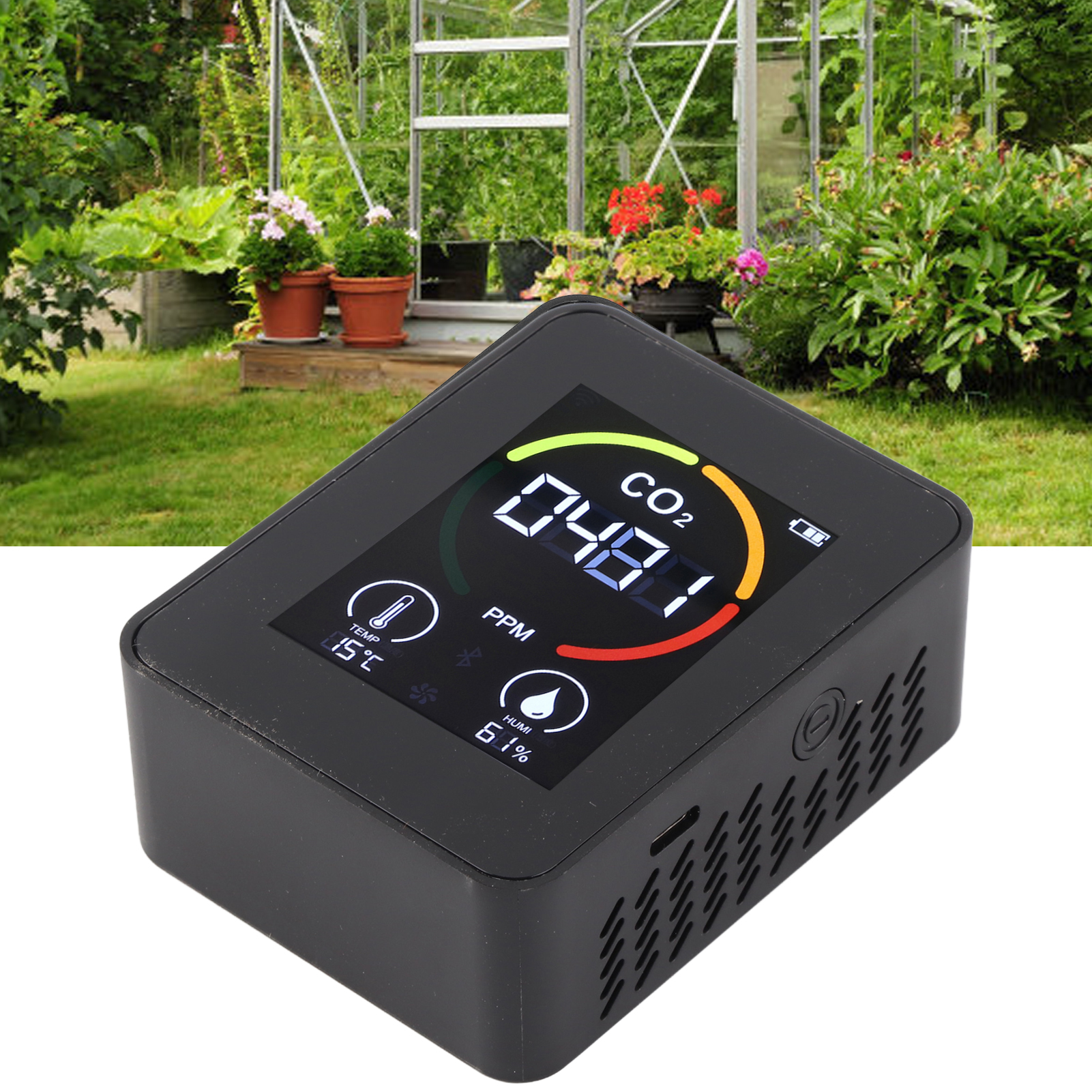 H8 Plus Zn-az-gg01 Festkörper-kohlendioxiddetektor, Co₂-detektor, Raumluftqualitätsmonitor (temperatur Und Luftfeuchtigkeit), Automatische Kalibrierung, Schwarz