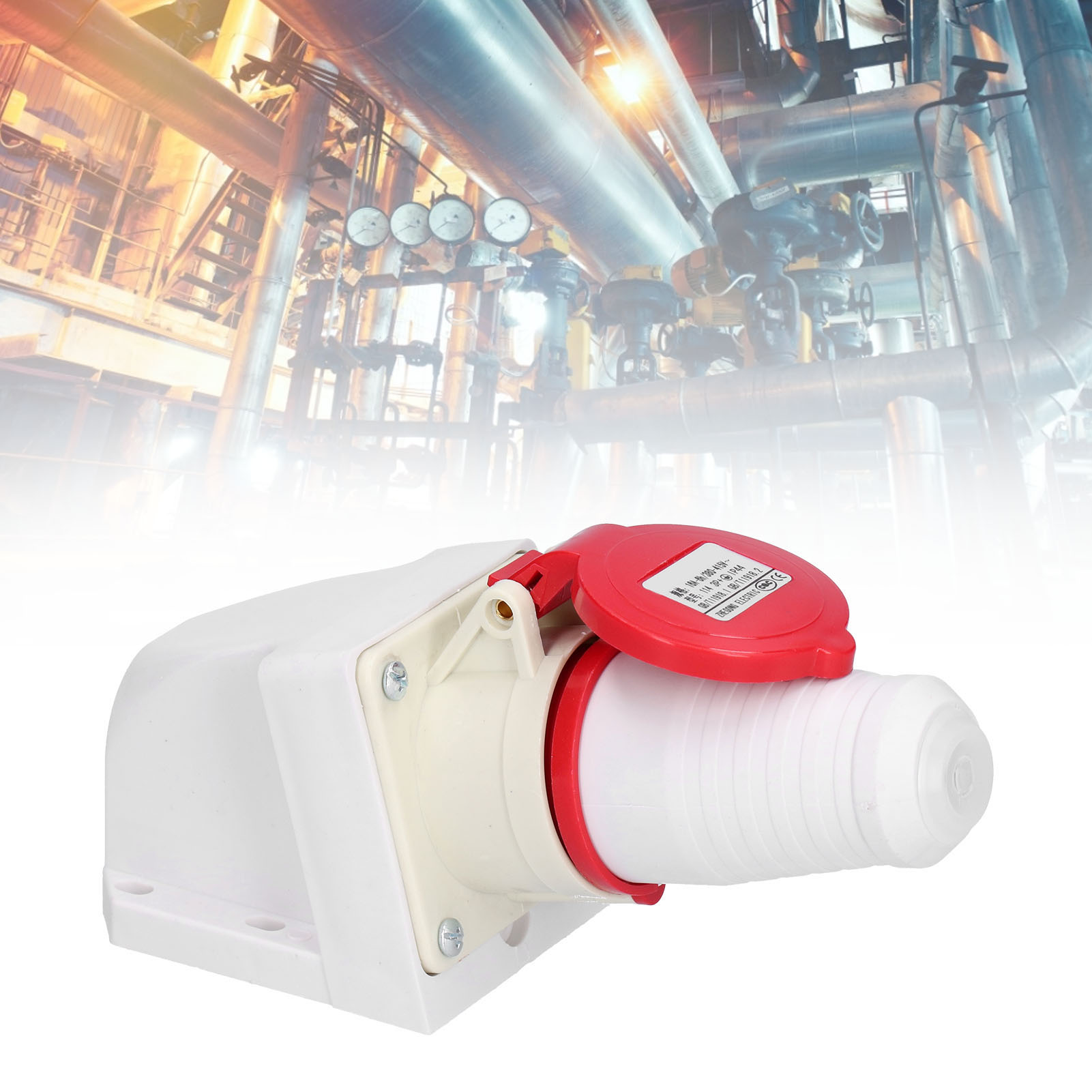 Ip44 Wasserdichter Industriestecker, Dreiphasig, Vieradrig, + Aufputzbuchse, 380 V415 V/16 A, 3p+e