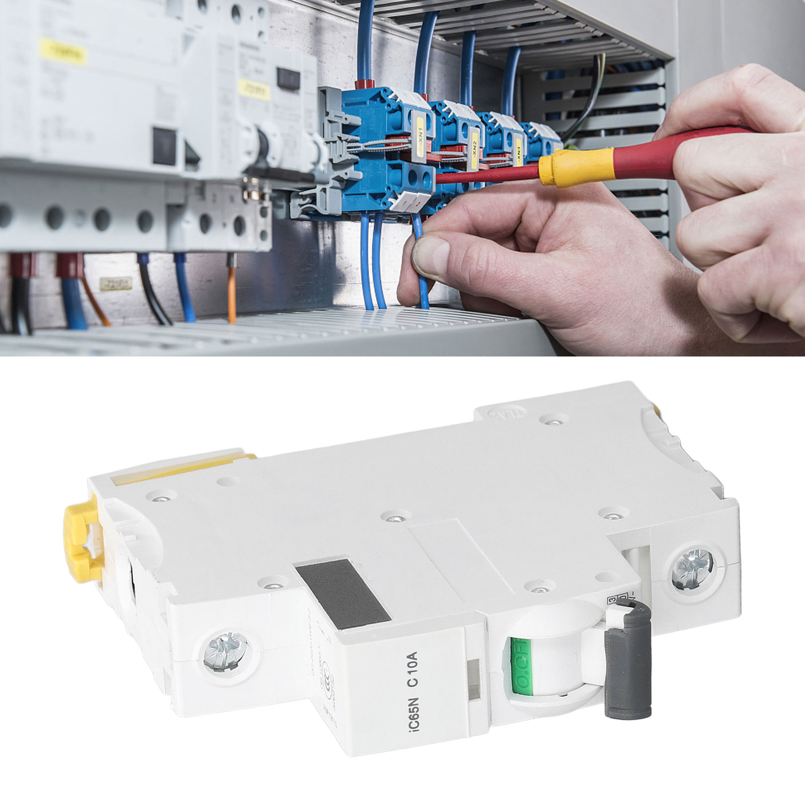 Leitungsschutzschalter Ic65n C10a 1p, 10 A, Din-schienenmontage, Niederspannung 230 V/400 V, Abschaltvermögen 6000 A, Silberkontakte