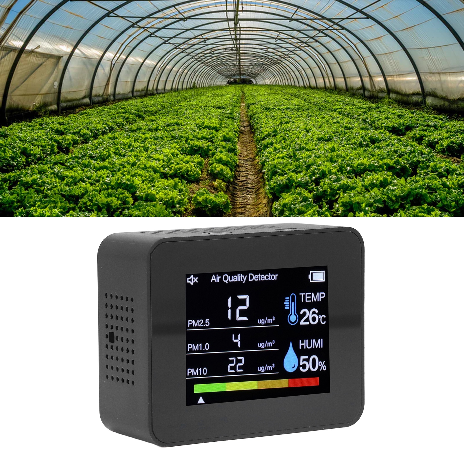 2co7 Neuer 8-in-1-luftqualitätsdetektor Mit Schwerkraftsensor Und Wandelbarem Bildschirm (schwarz)