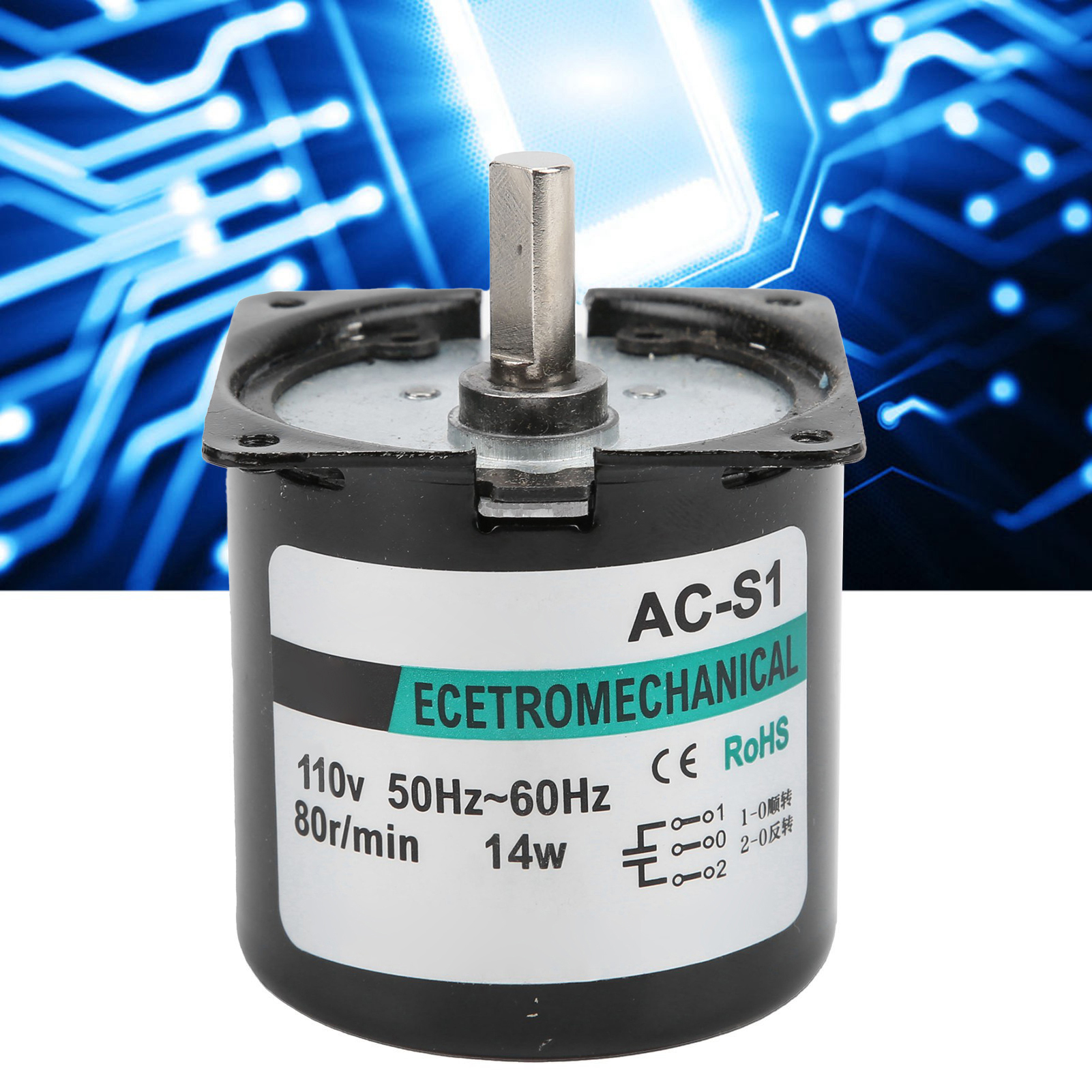 Wechselstrom-synchronmotor Xd60ktyz, 14w Permanentmagnet-langsamläufermotor, Drehmomentstarker Und Drehzahlsteuerbarer Bidirektionaler Mikromotor, Exzenterwelle, 80 U/min, Ac110v.
