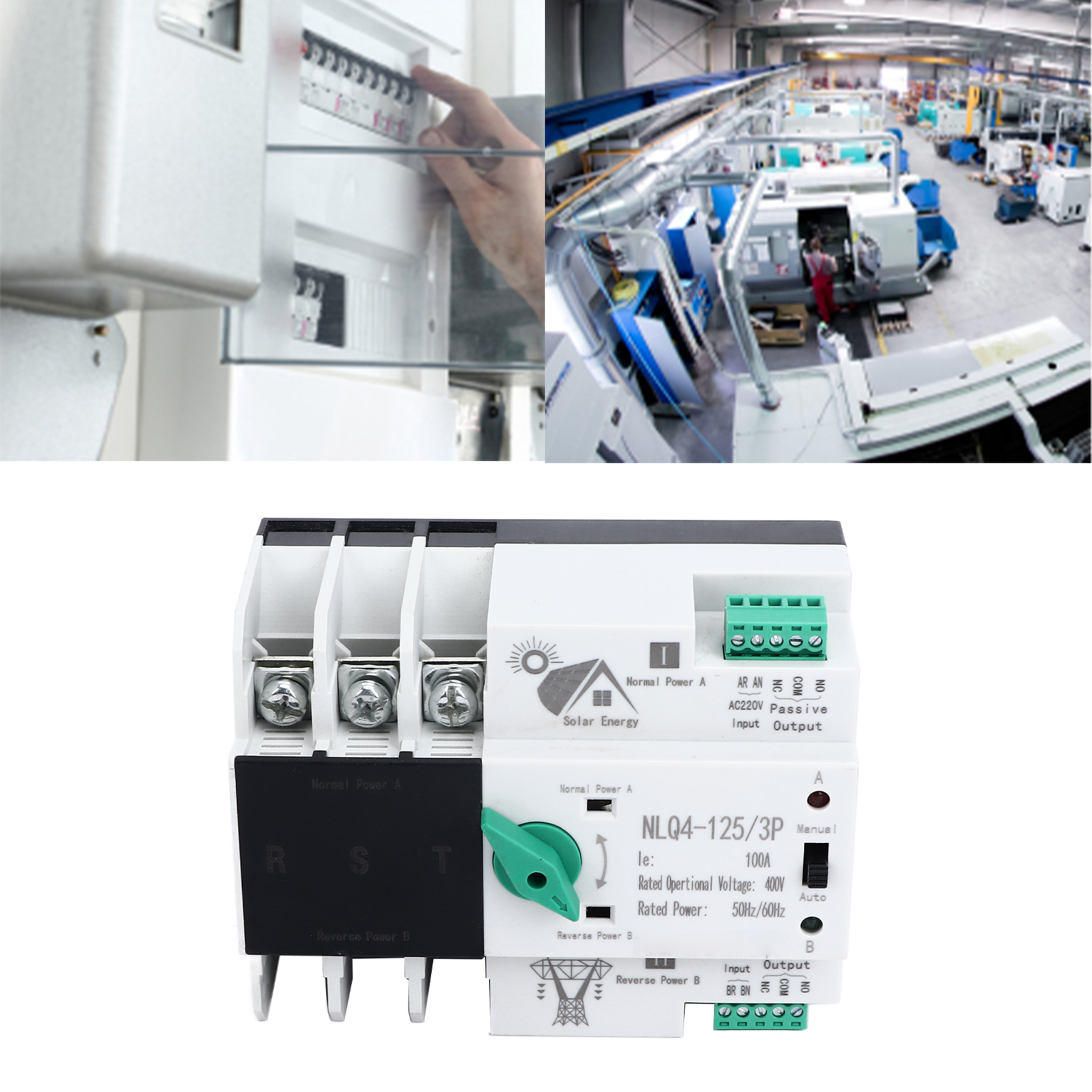Wechselrichter Nlq4-125/3p, Automatische Dual-power-umschaltung, Schnellschaltregler, Millisekunden-schaltung, 100-a-photovoltaikmodell