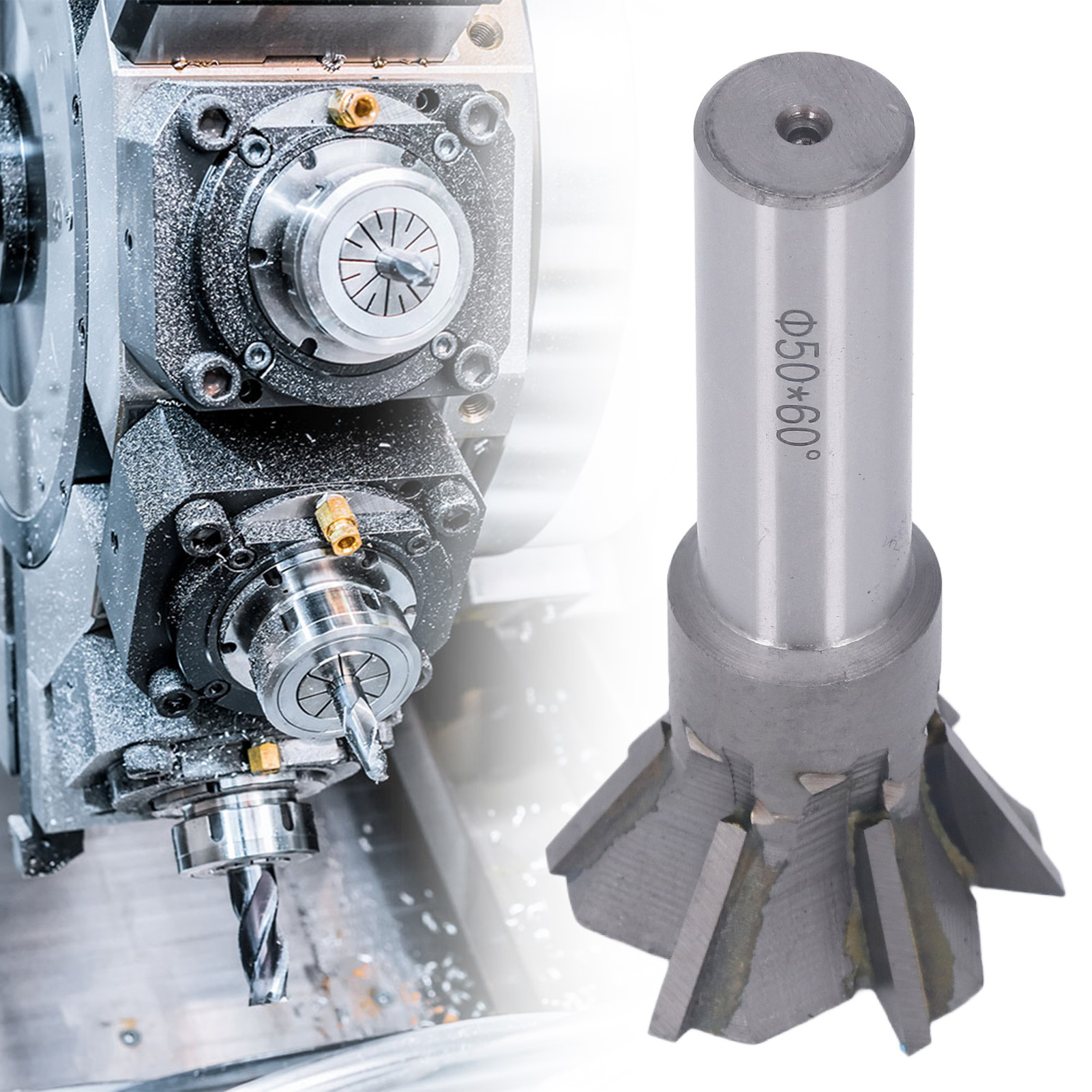 Yg8 Φ5060° Schwalbenschwanzfräser Mit Hartmetalleinsatz Und Geradem Schaft.